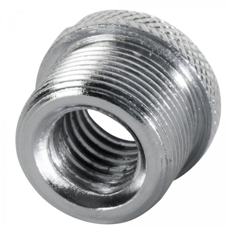 5/8" Male to 3/8" Female Mic Screw Adapter with knurled outer flange