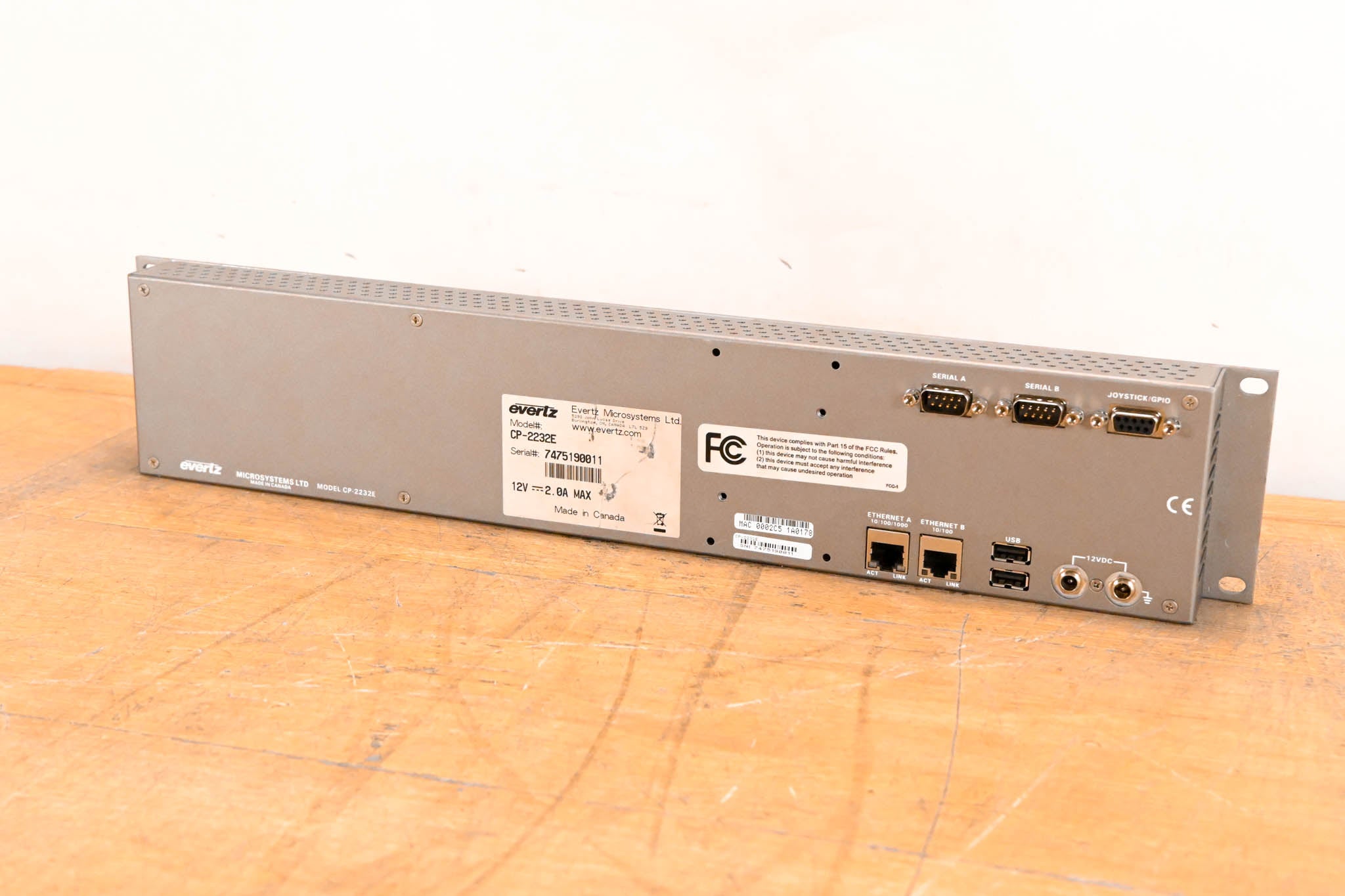 Evertz CP-2232E Advanced System Control Panel w/ 32 LCD Buttons (NO PSU)