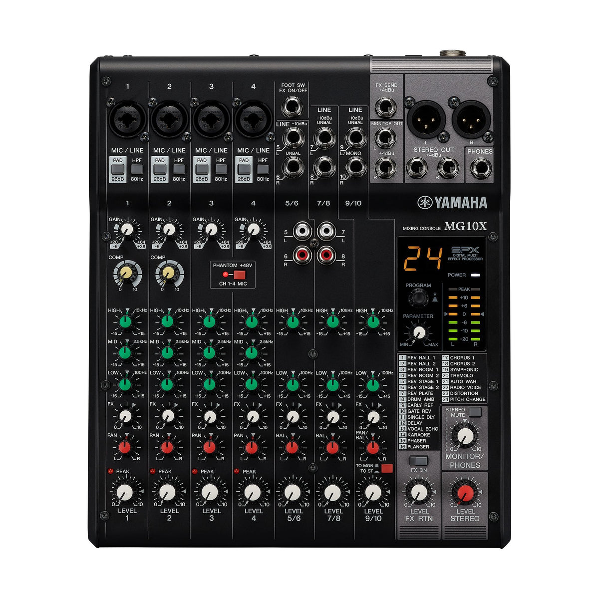 10-Input Stereo Mixer with Effects