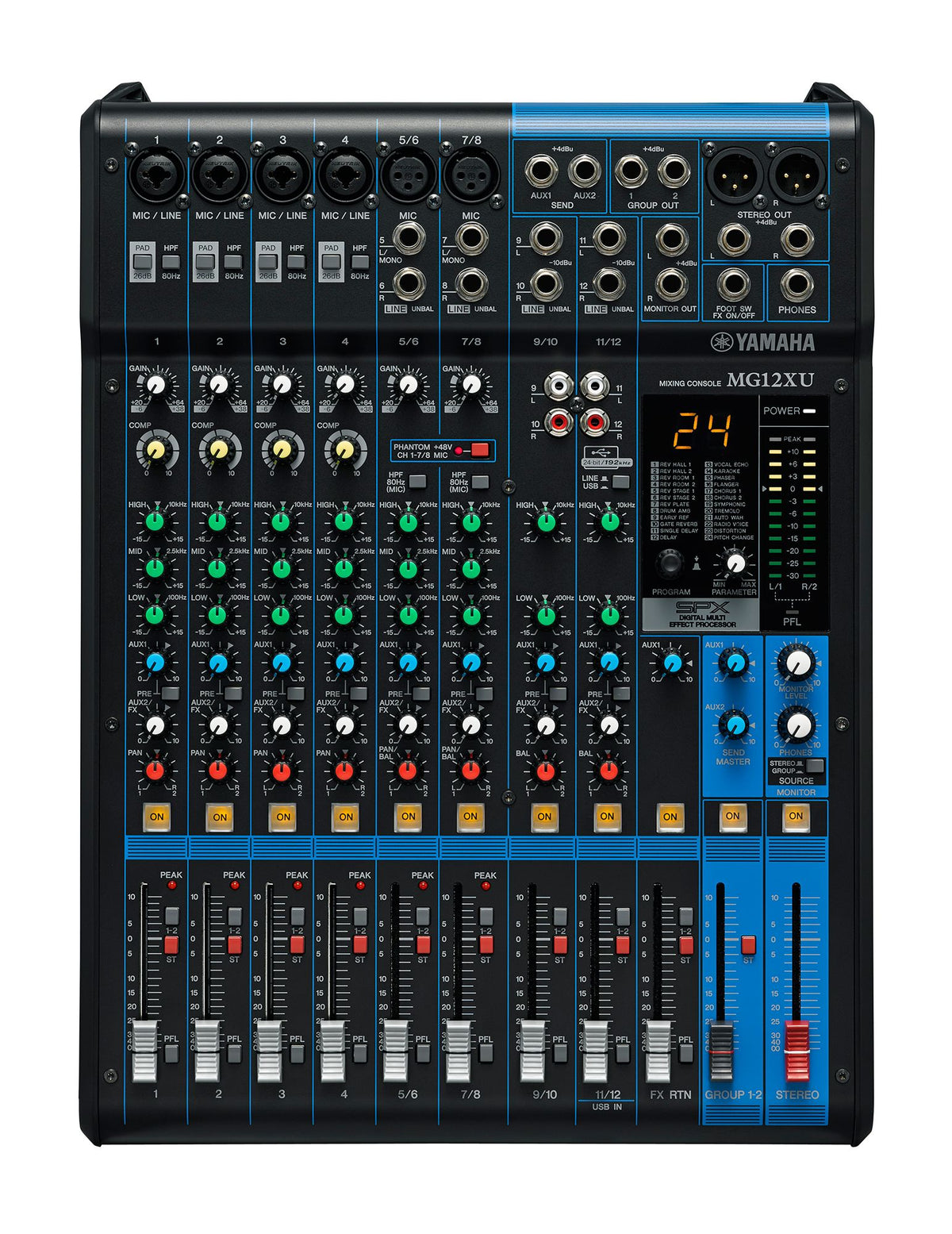 12-Input 4-Bus Mixer with Effects and USB
