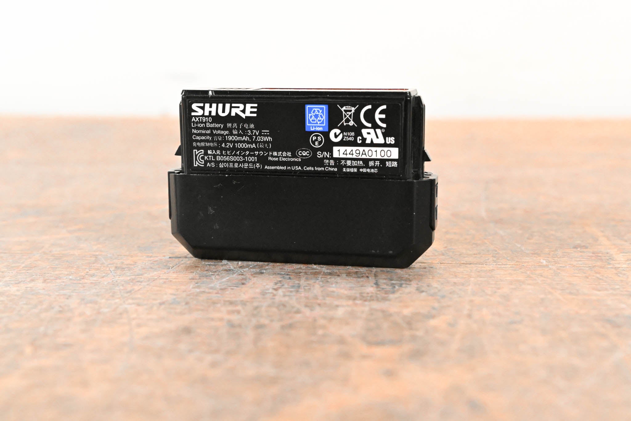 Shure AXT910 Axient Bodypack Rechargeable Battery