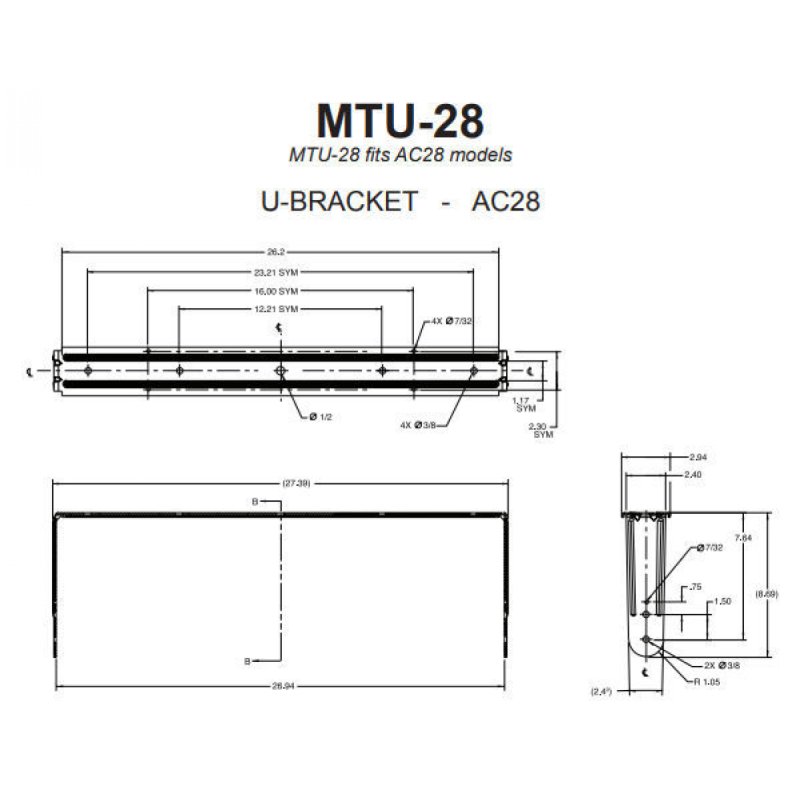 U Bracket for AC28/xx Two Way Loudspeaker, White