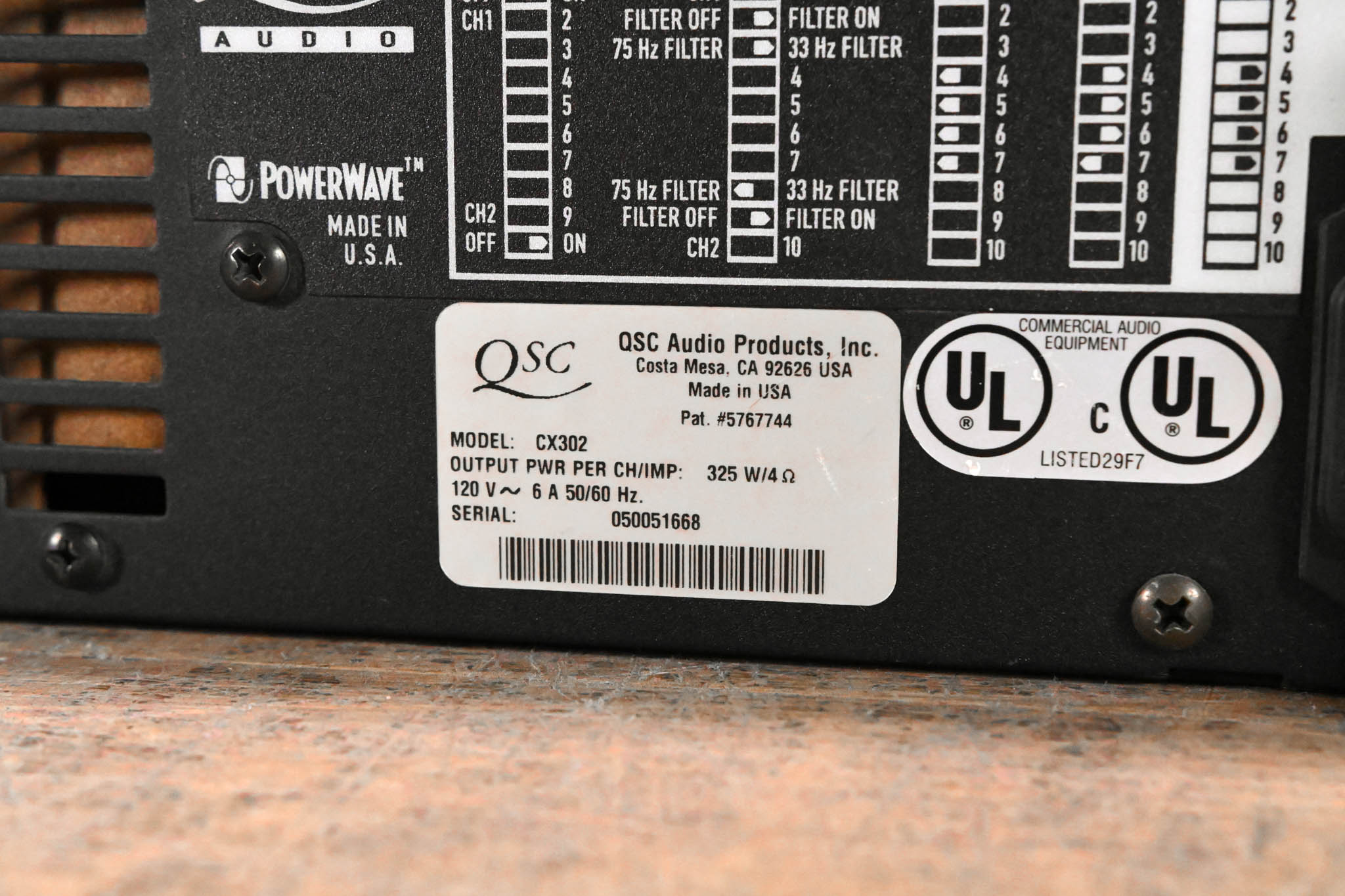 QSC CX302 2-Channel Power Amplifier