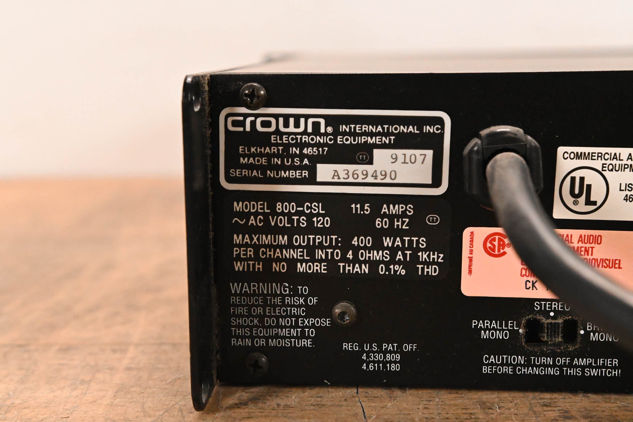 Crown 800 CSL 2-Channel Power Amplifier