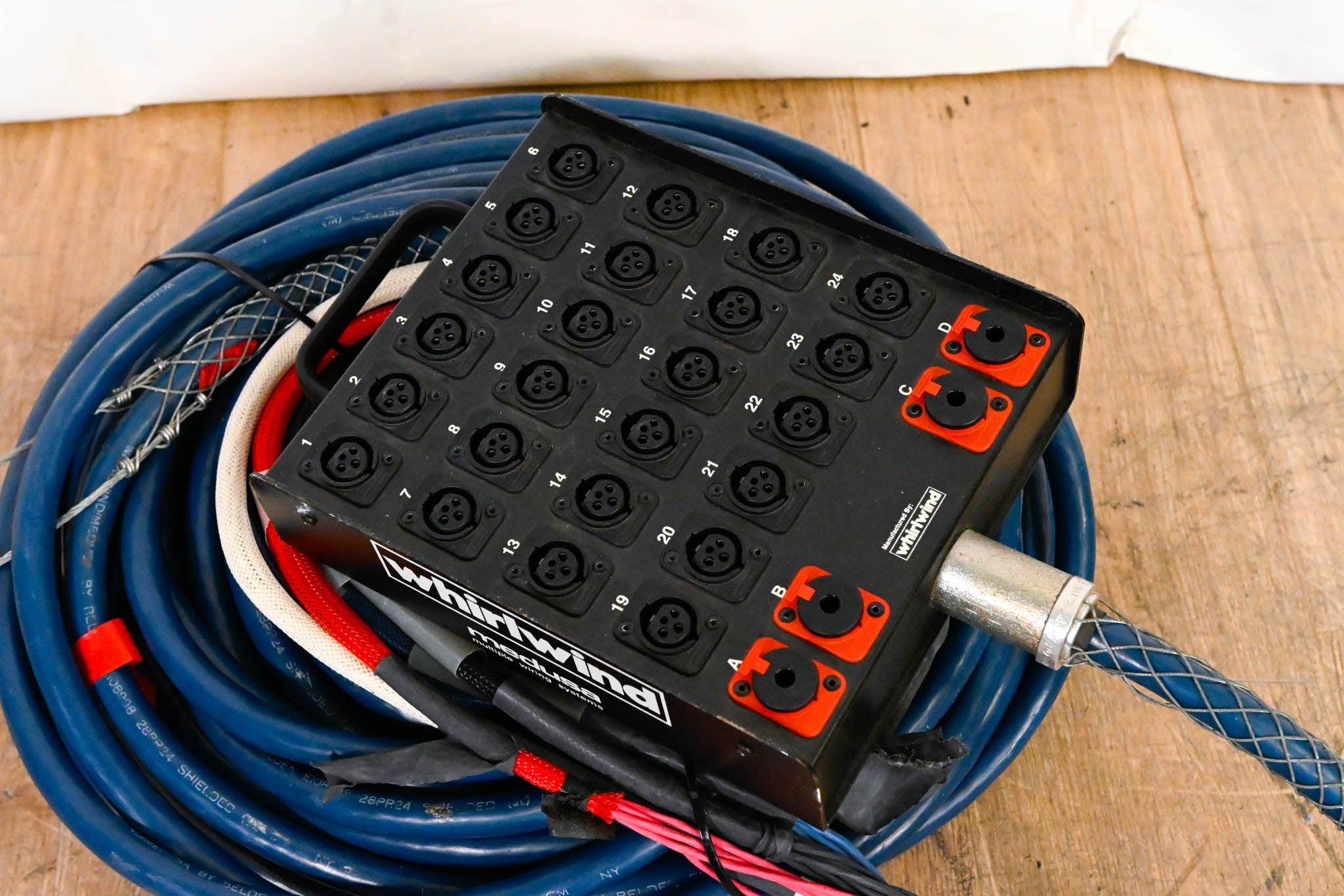 Whirlwind Medusa 24x4 XLR Stage Box to Fanout Snake - 100ft