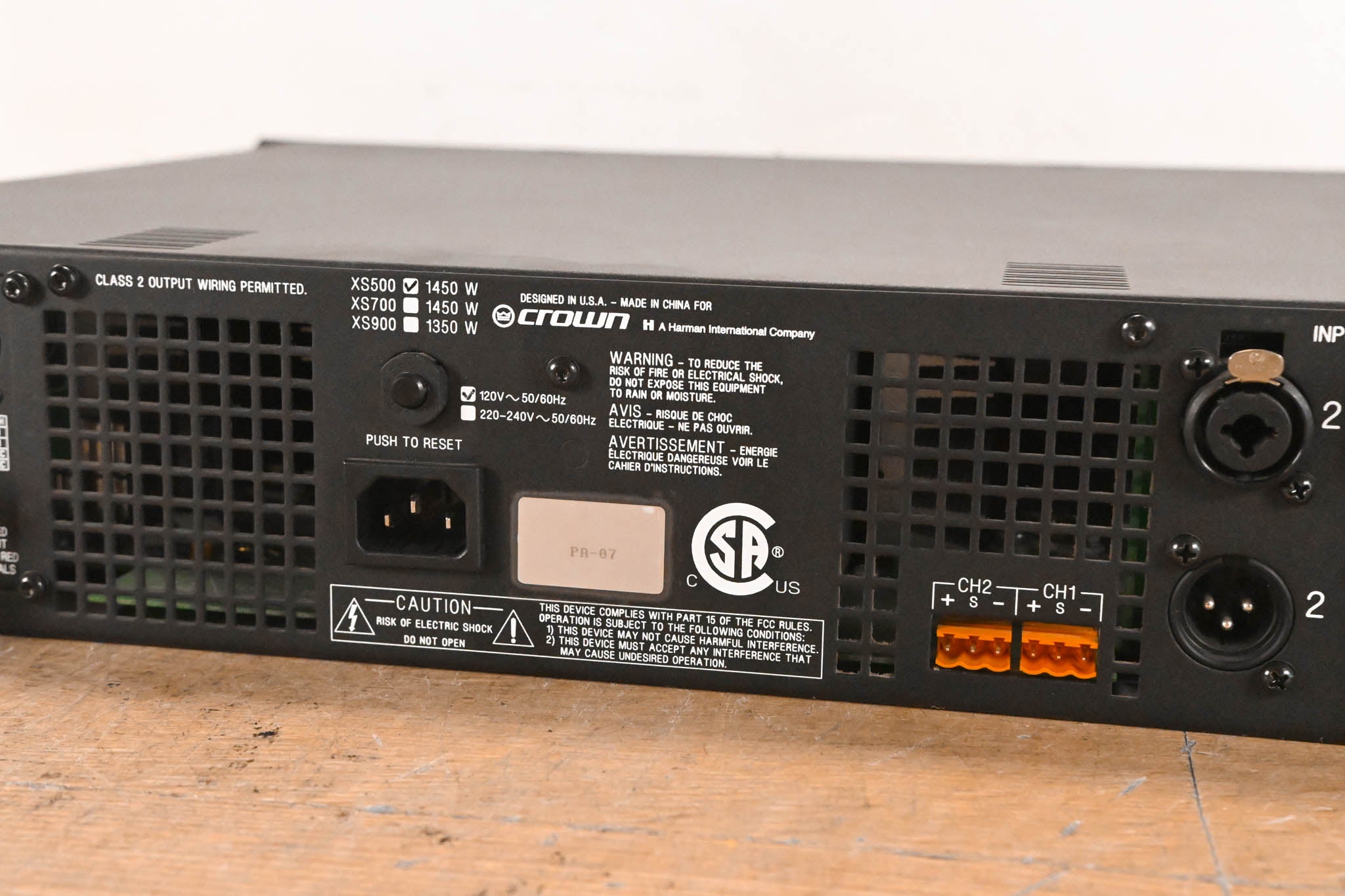 Crown Xs500 2-Channel Power Amplifier