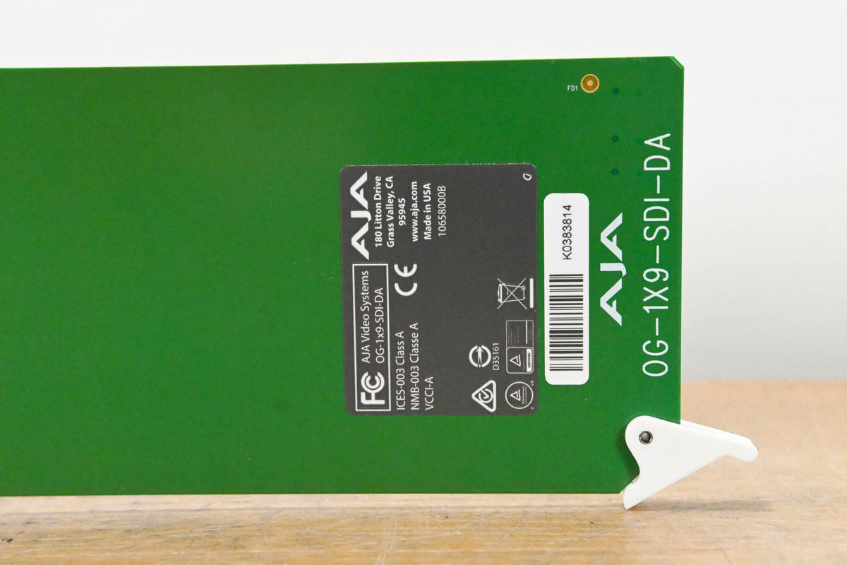 AJA OG-1x9-SDI-DA 9 Output 3G SDI DA Reclocking DA w/ Rear Module