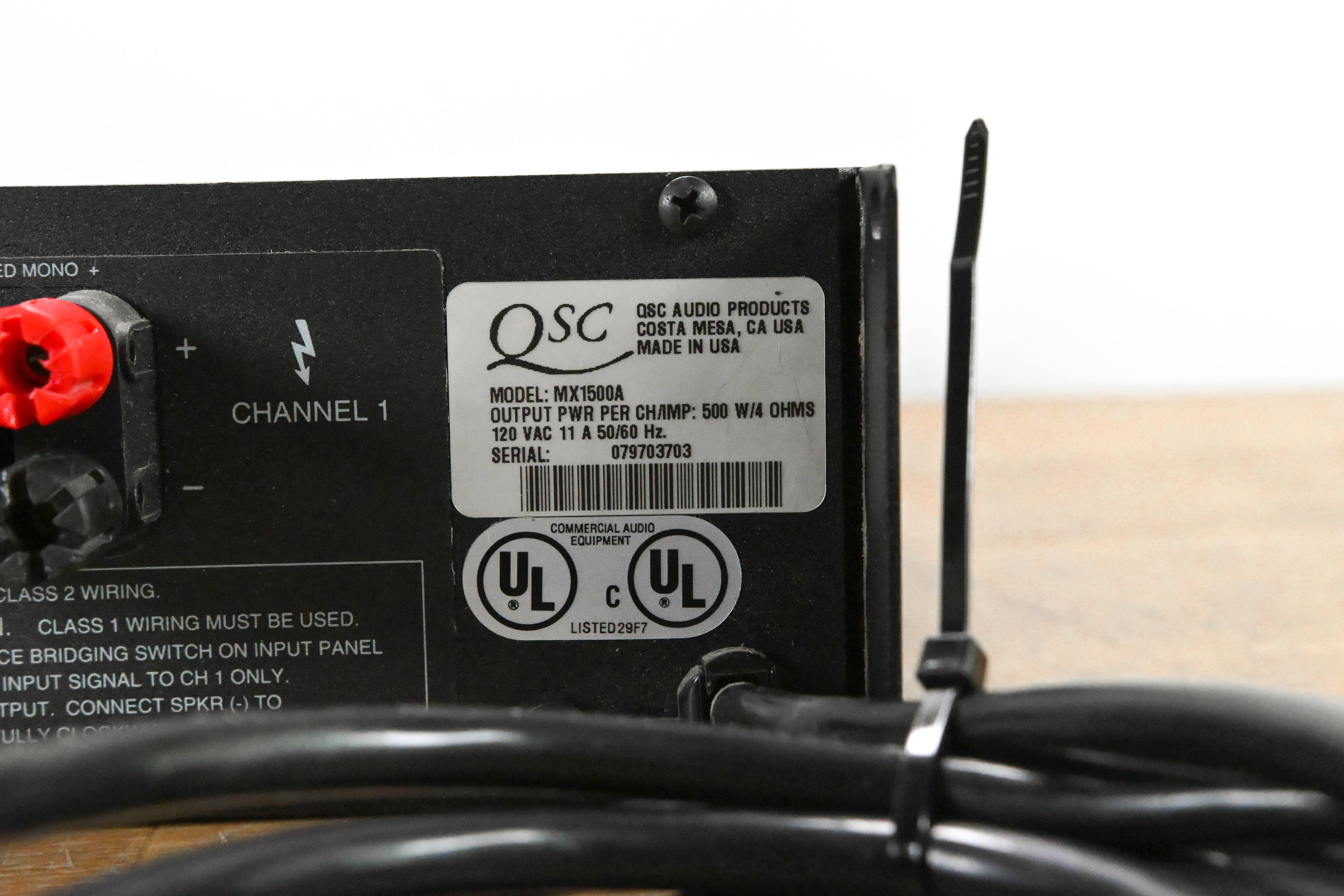 QSC MX 1500a 2-Channel Power Amplifier