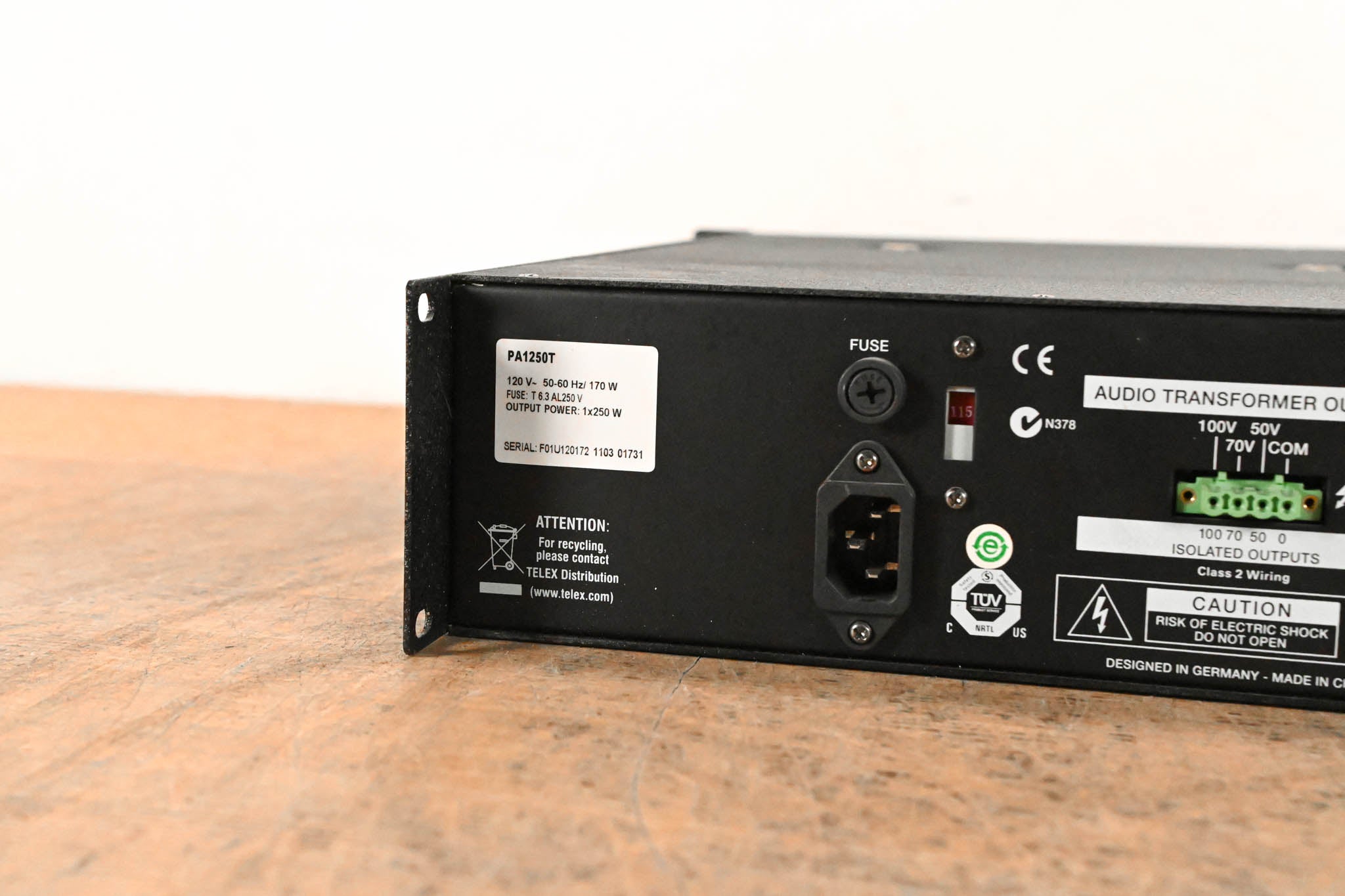 Electro-Voice (EV) PA1250T Single‑Channel 250W Power Amplifier