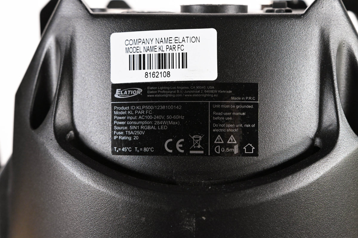 Elation KL PAR FC 280W RGBMA LED Par Wash Light - Black (NO POWER CABLE)
