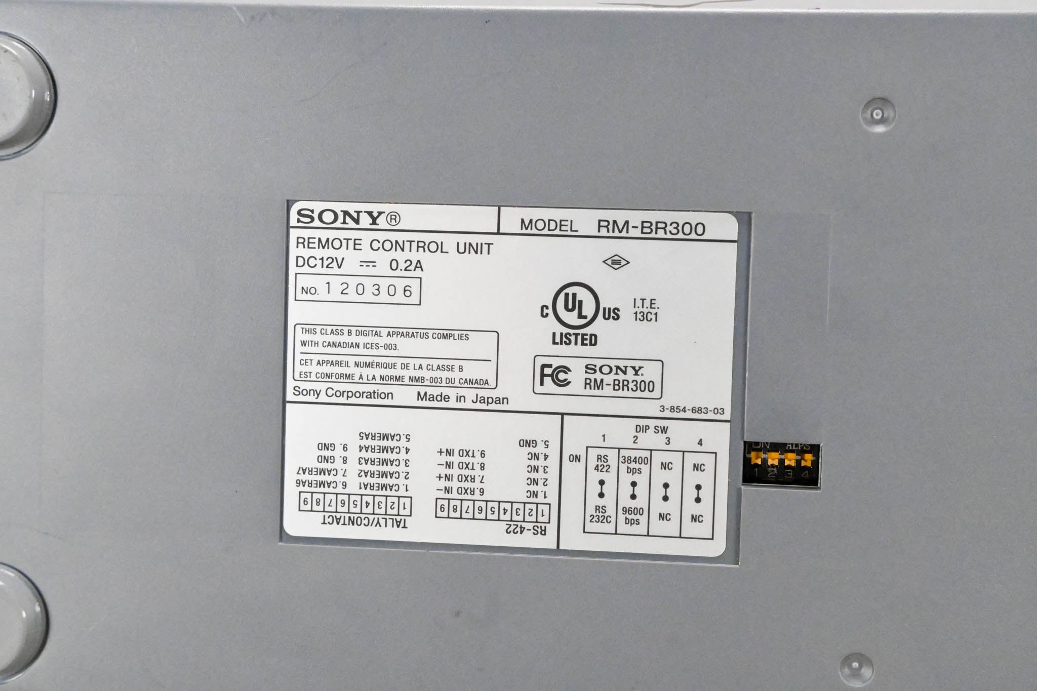Sony RM-BR300 Remote Control Unit for BRC Series Cameras (NO PSU)