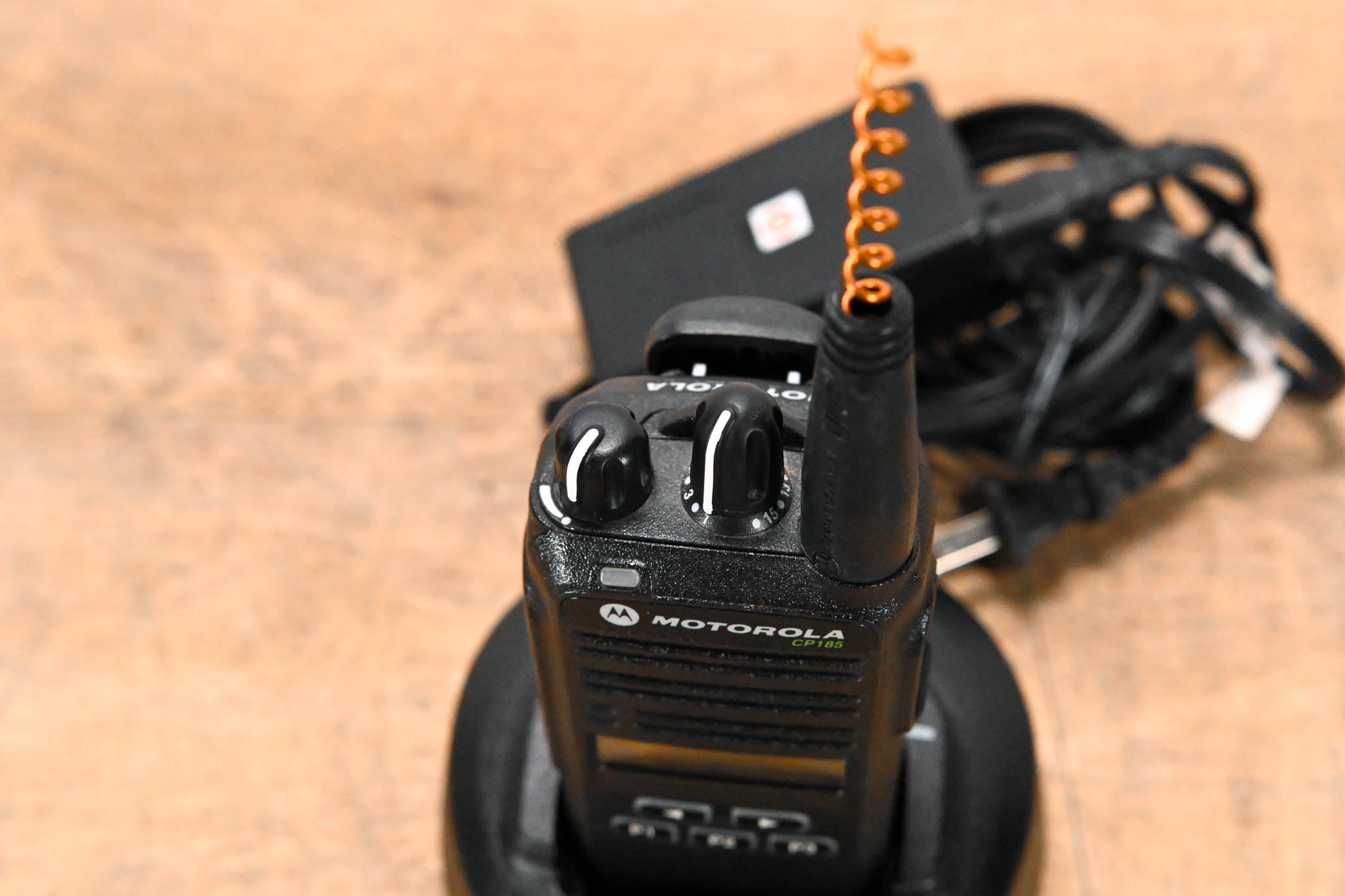 Motorola CP185 Portable Two-Way Radio with PMLN5228A Charger