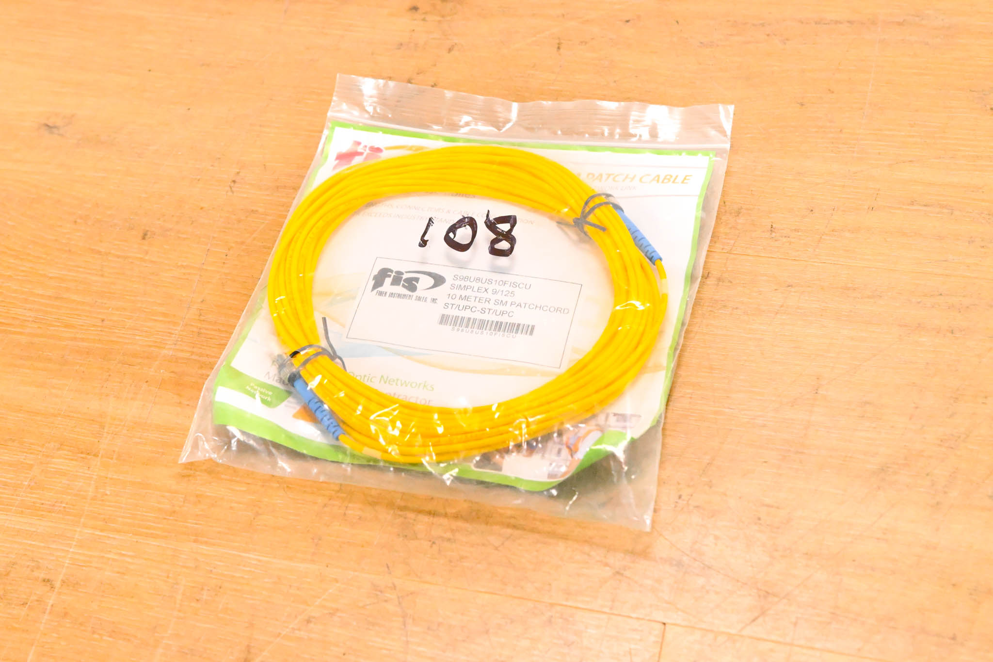 FIS ST/UPC-ST/UPC Simplex Single Mode Fiber Cable - 10m