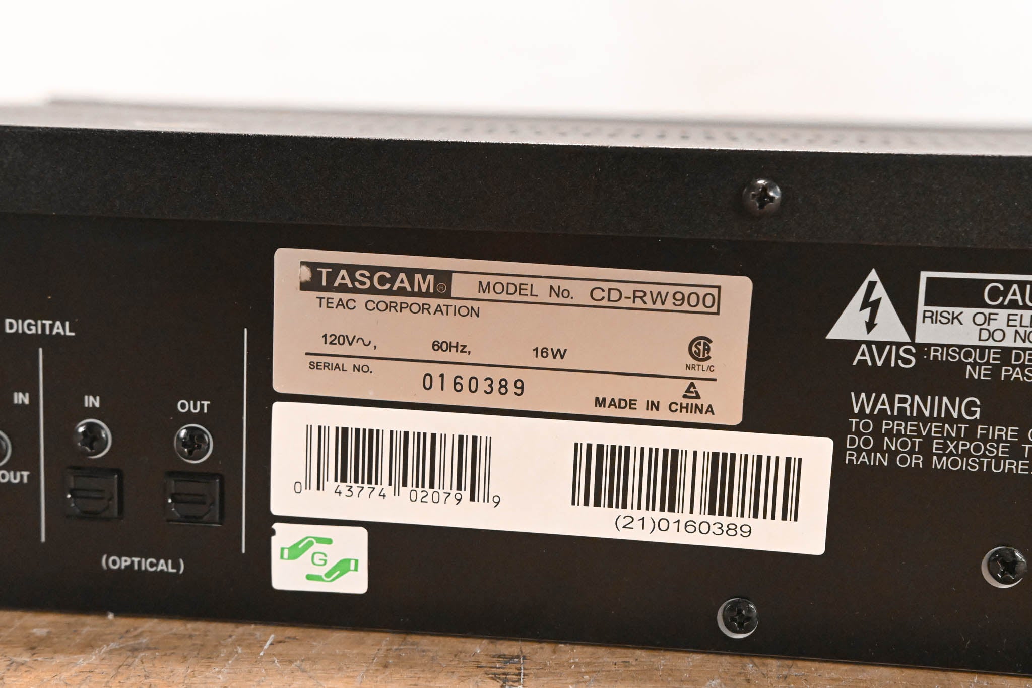 TASCAM CD-RW900 CD Rewritable Recorder