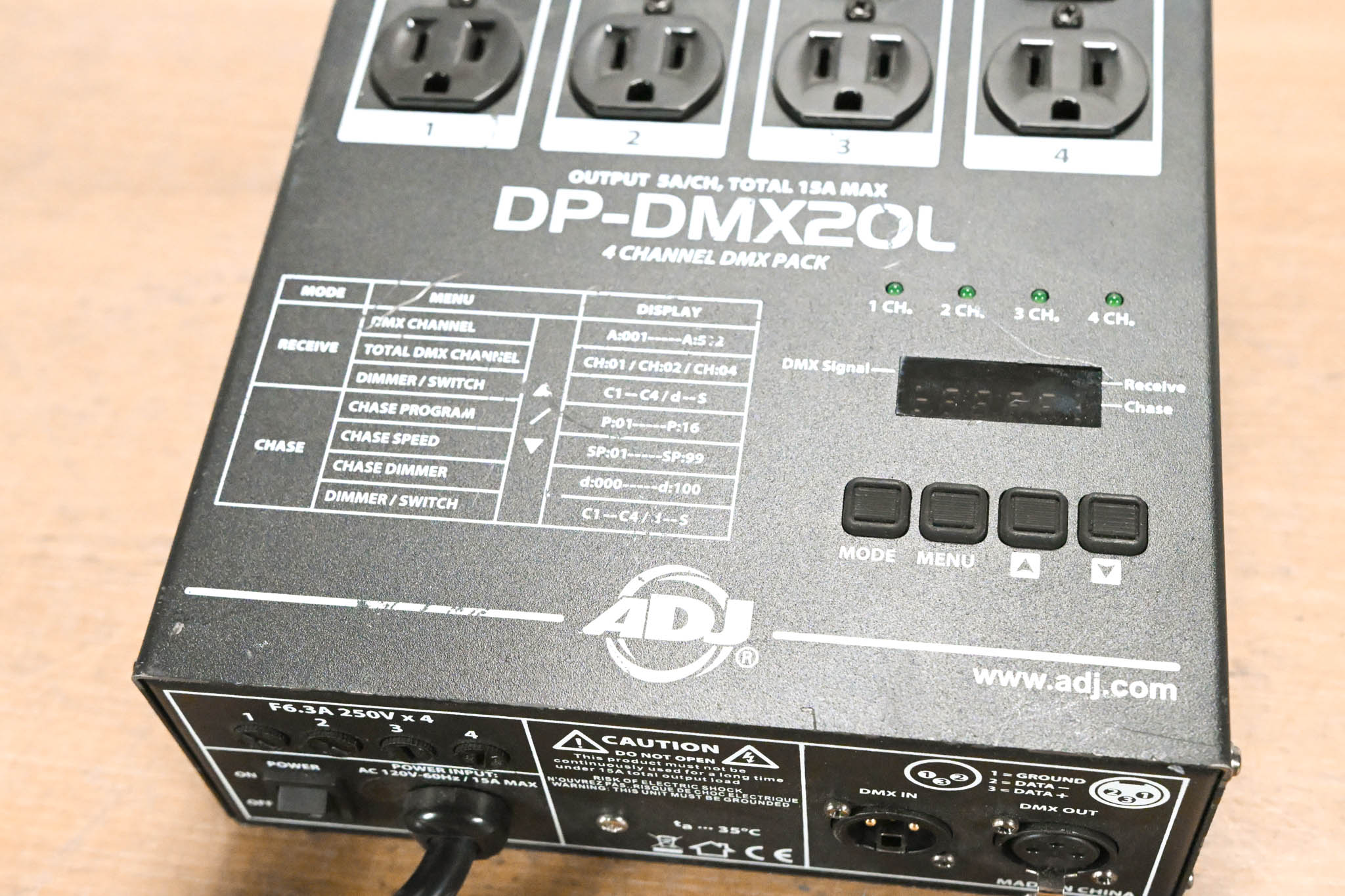 American DJ DP-DMX20L Four-Channel DMX Dimmer Pack
