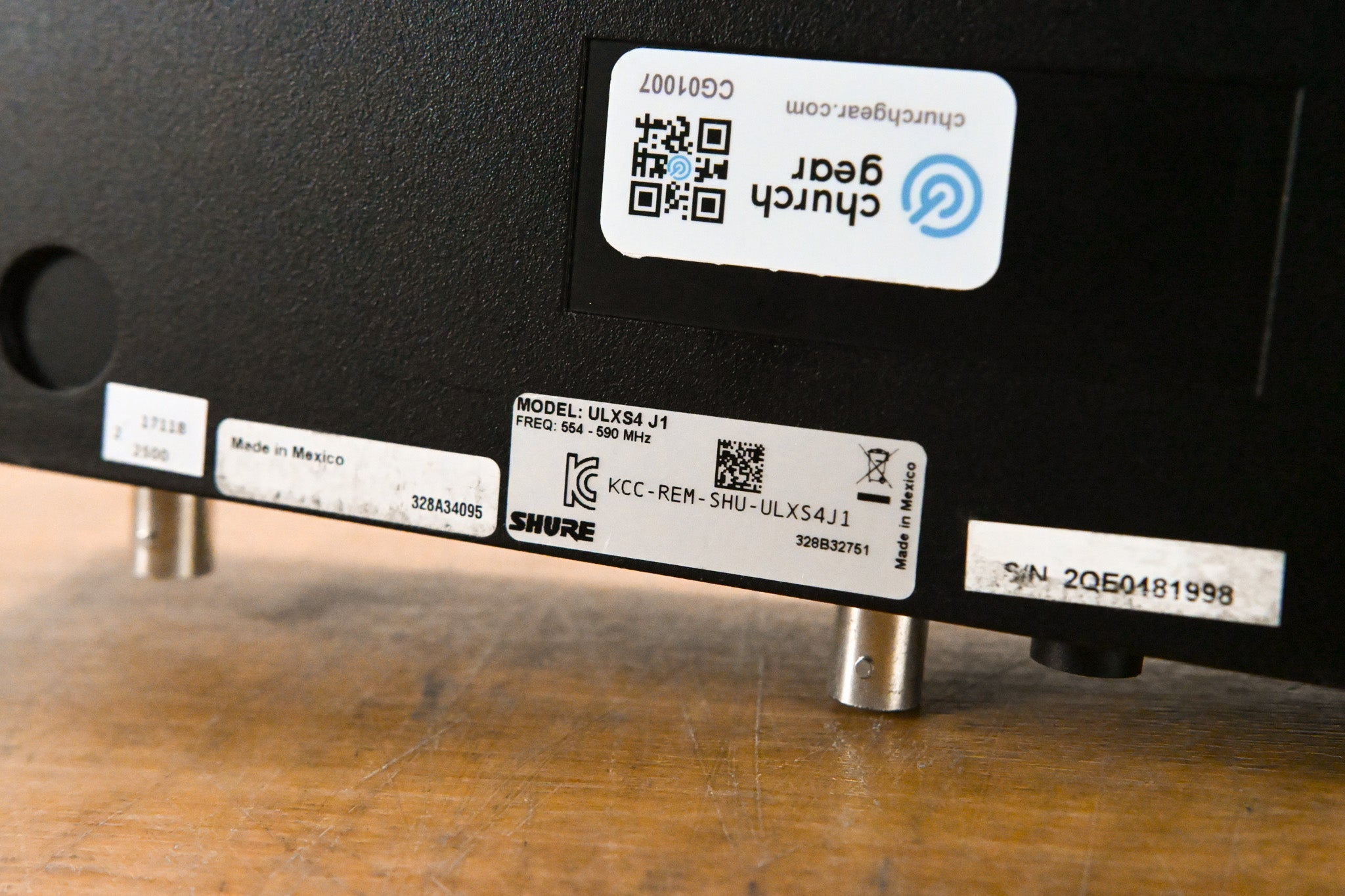 Shure ULXS4 Wireless Receiver - J1 Band: 554-590 MHz (NO POWER SUPPLY)