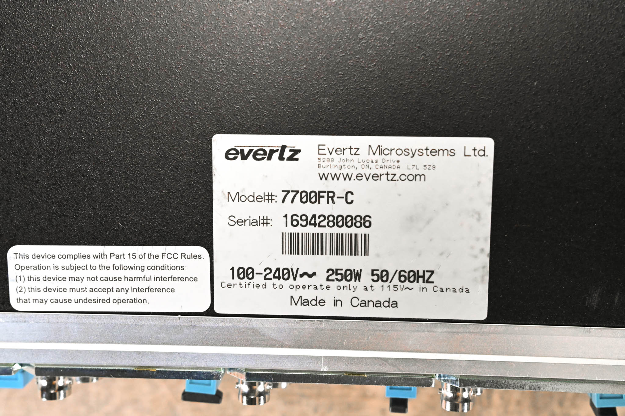 Evertz 7700FR-C Multiframe Chassis with Cards