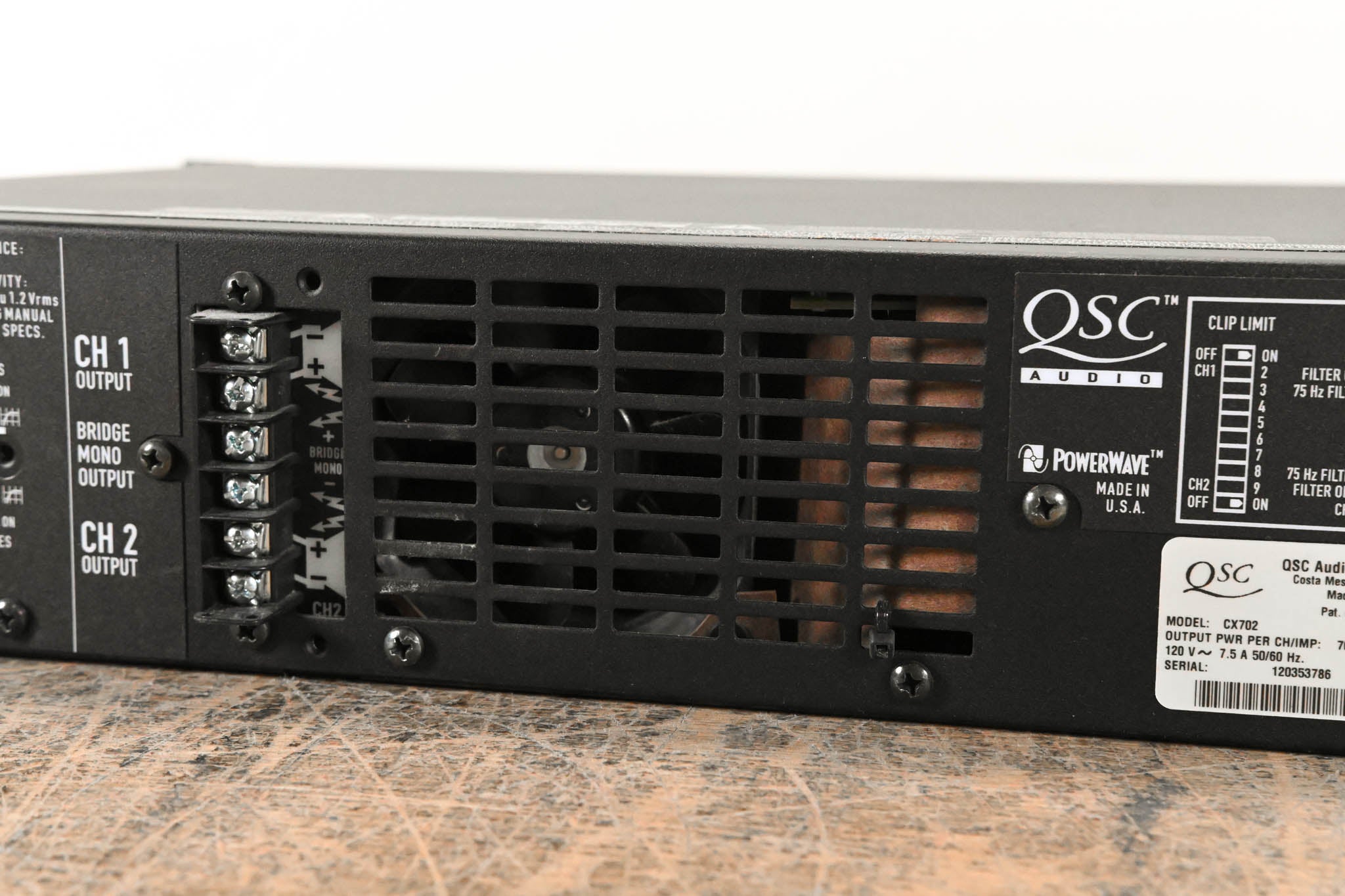 QSC CX702 2-Channel 700W Power Amplifier