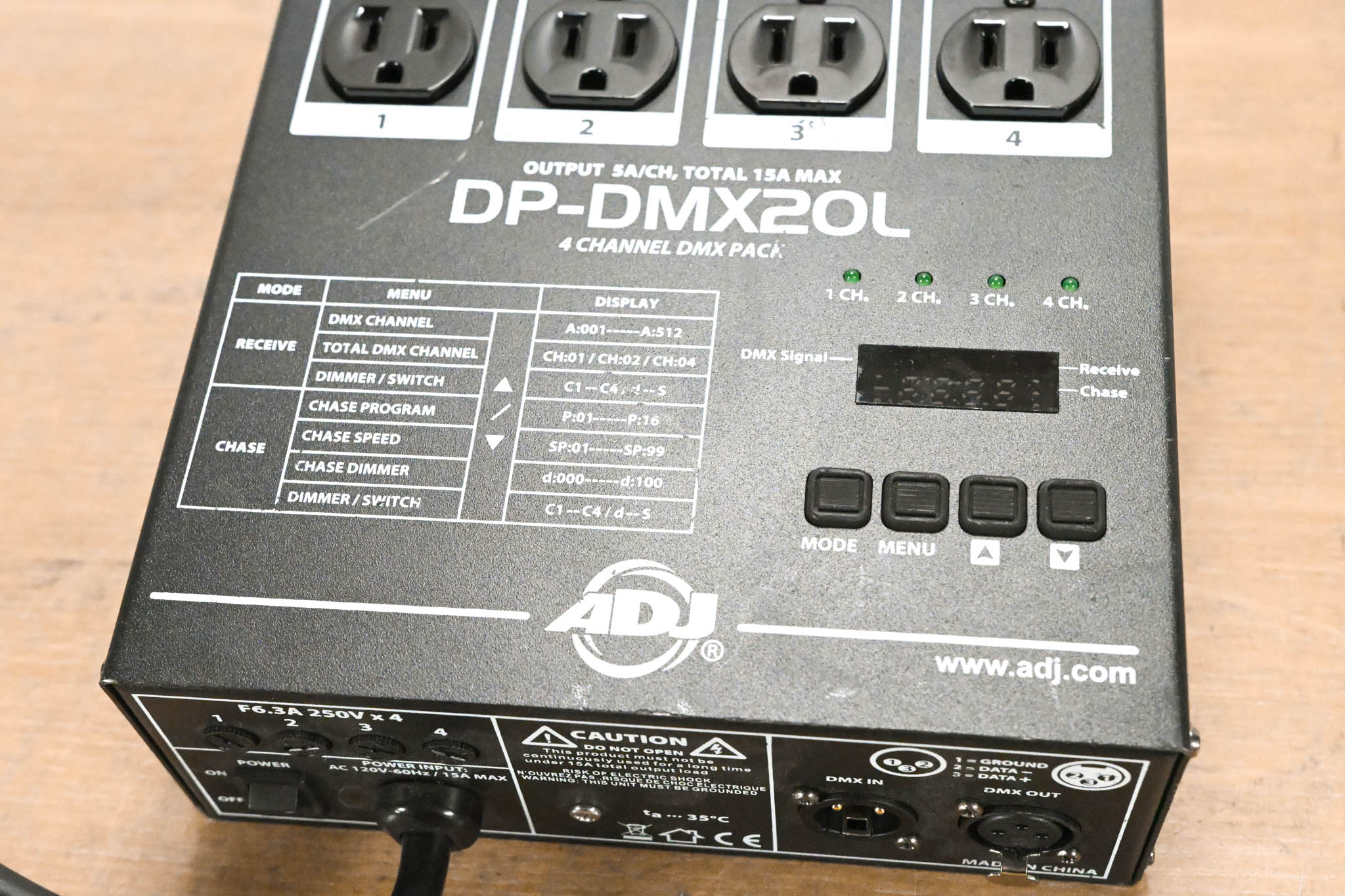 American DJ DP-DMX20L Four-Channel DMX Dimmer Pack