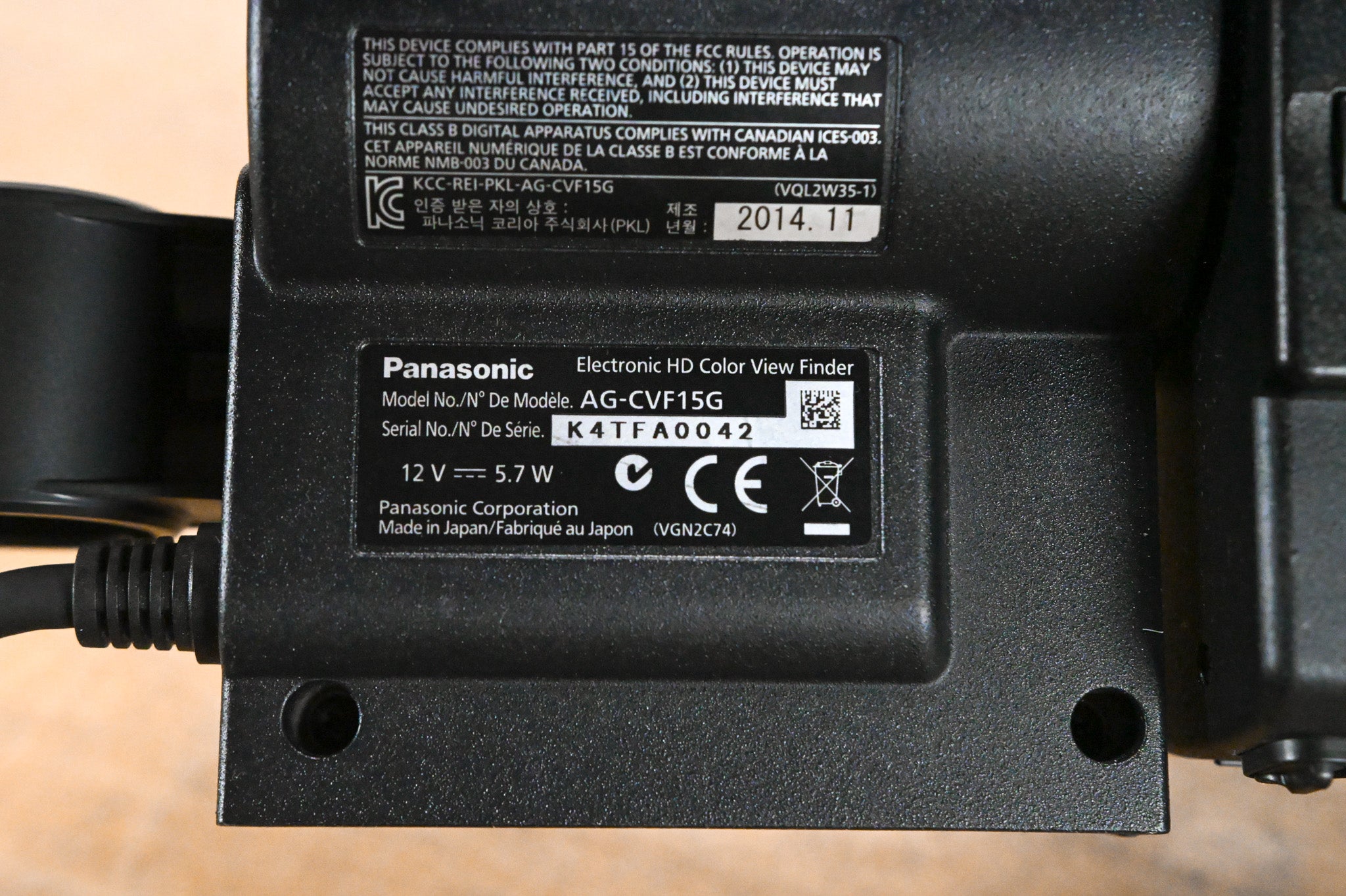 Panasonic AG-CVF15G HD Color Viewfinder