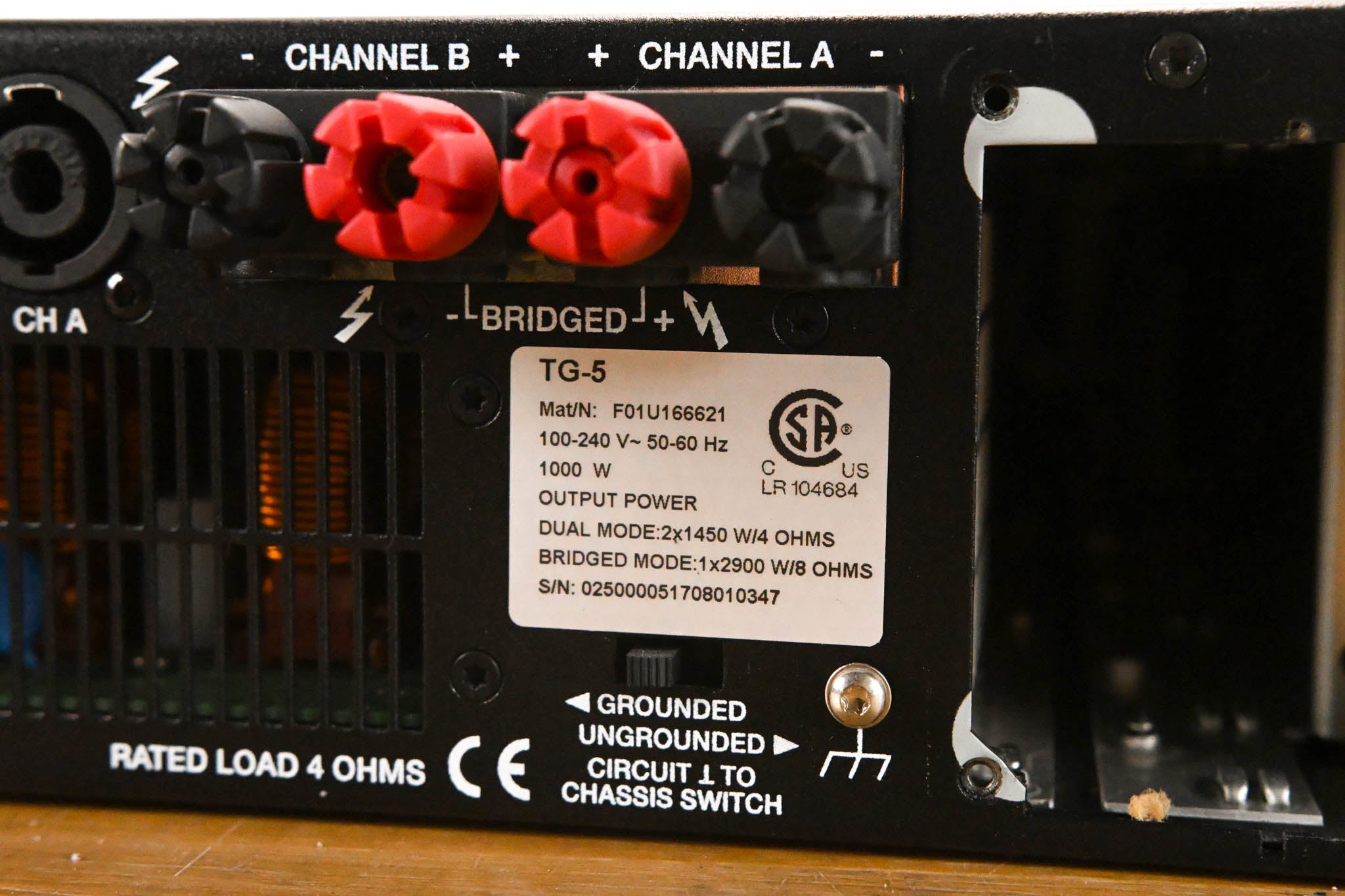 Electro-Voice (EV) TG-5 120V 2-Channel Tour Grade Power Amplifier