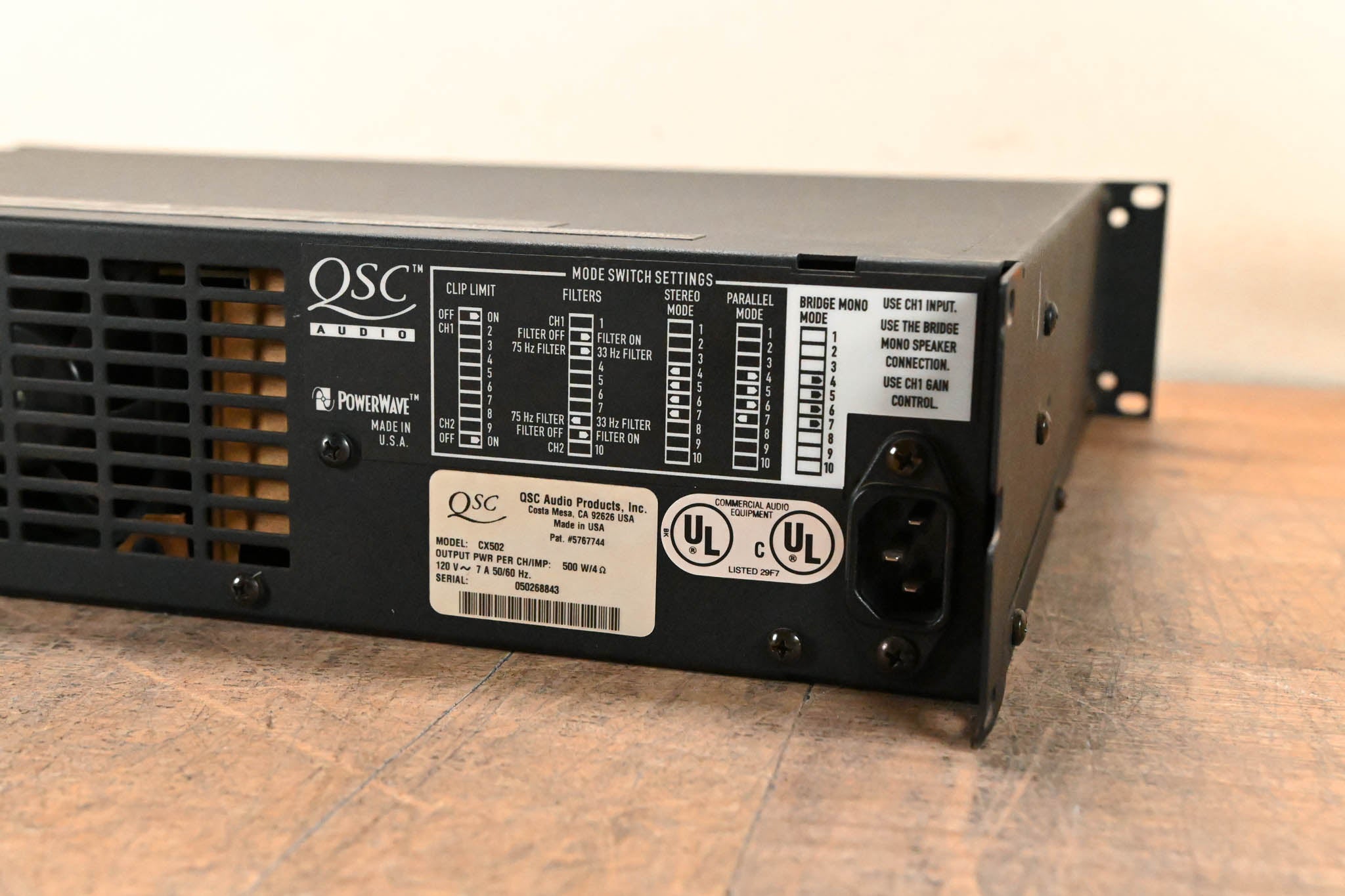 QSC CX502 2-Channel Power Amplifier