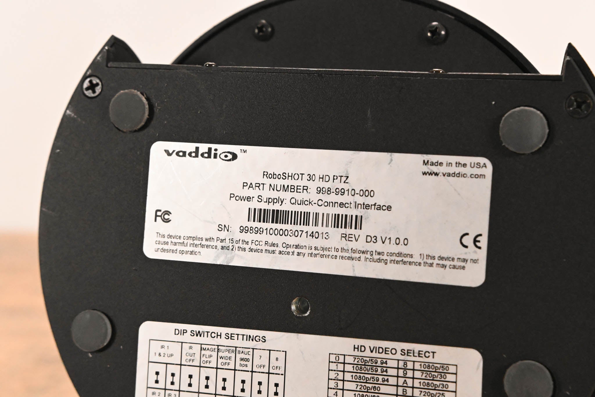 Vaddio RoboSHOT 30 HD PTZ Camera with 30X Zoom (NO POWER SUPPLY)