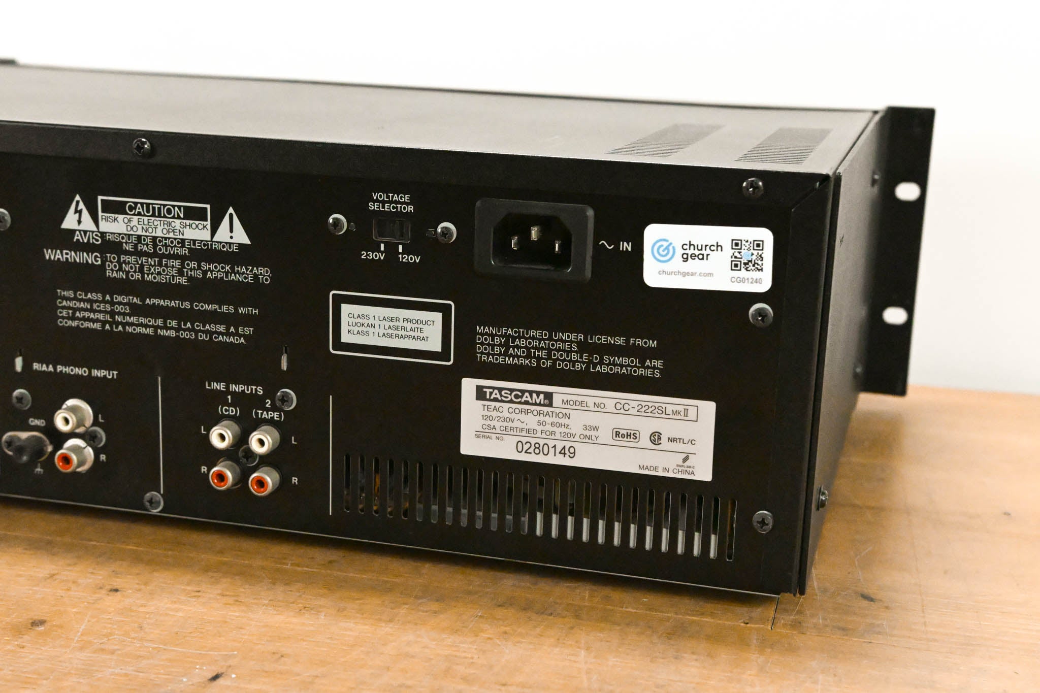 TASCAM CC-222SLMKII CD Recorder / Cassette Combination Deck