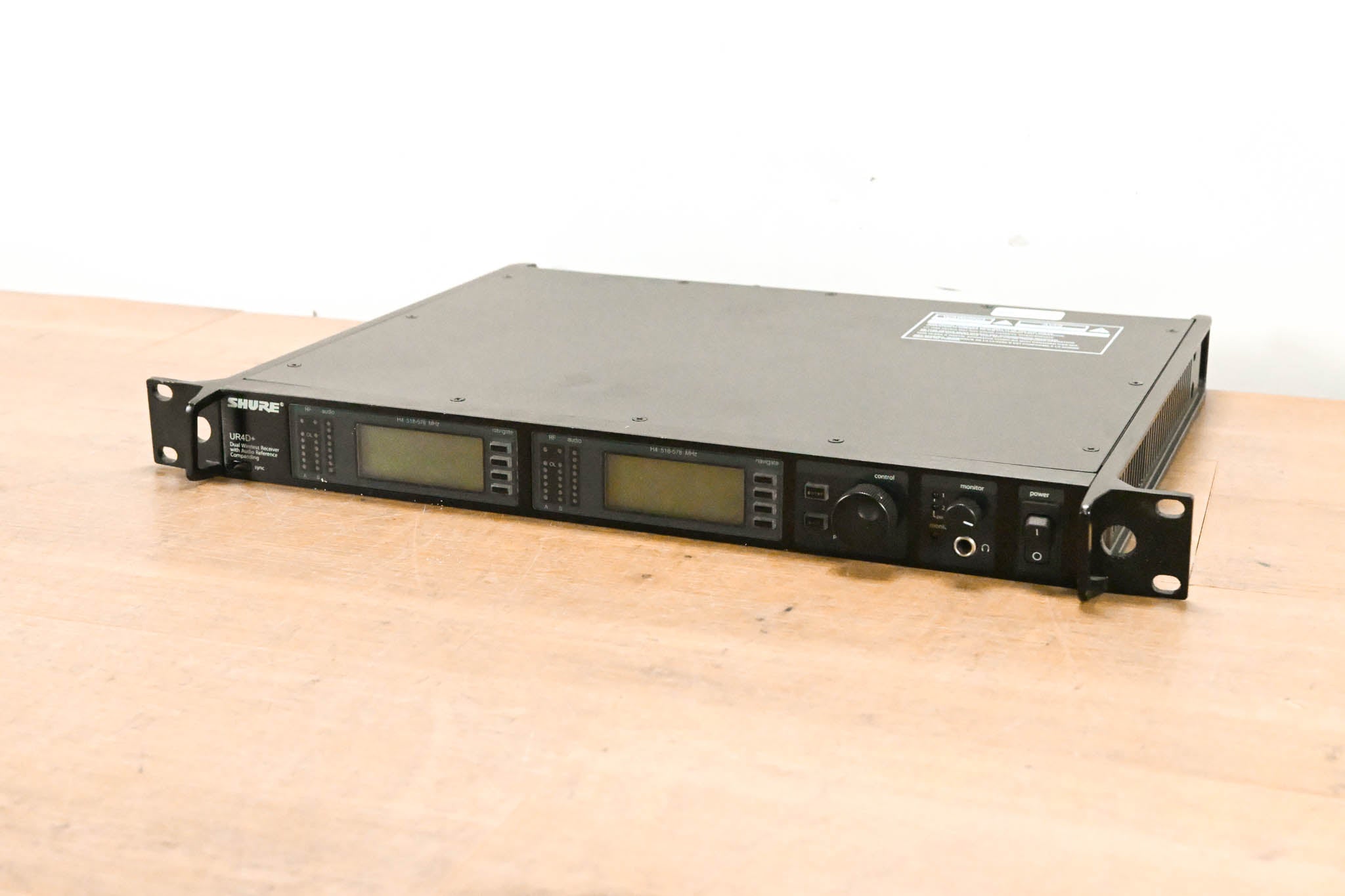 Shure UR4D+ Dual-Channel UHF Wireless Receiver - H4 Band: 518-578 MHz