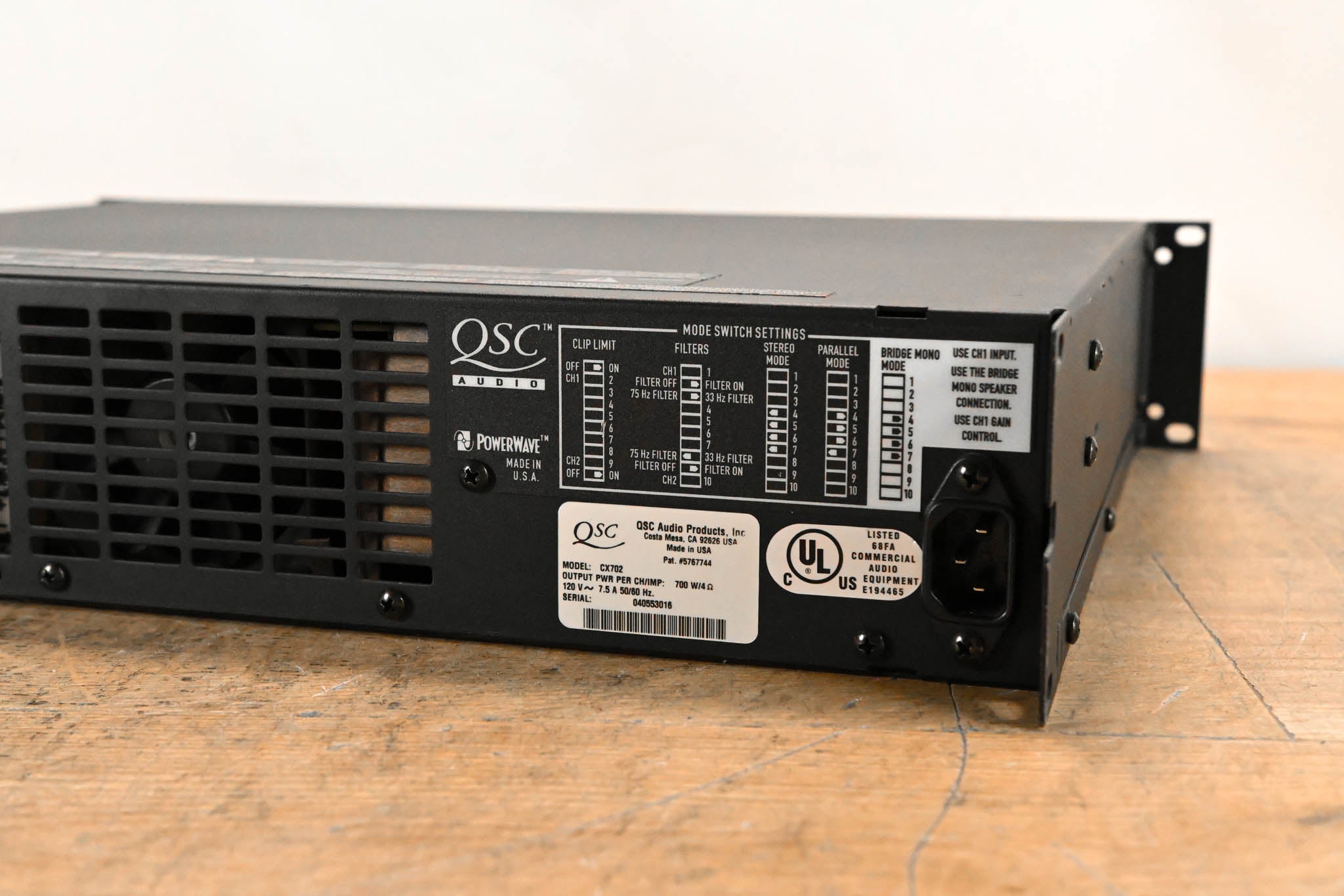 QSC CX702 2-Channel 700W Power Amplifier