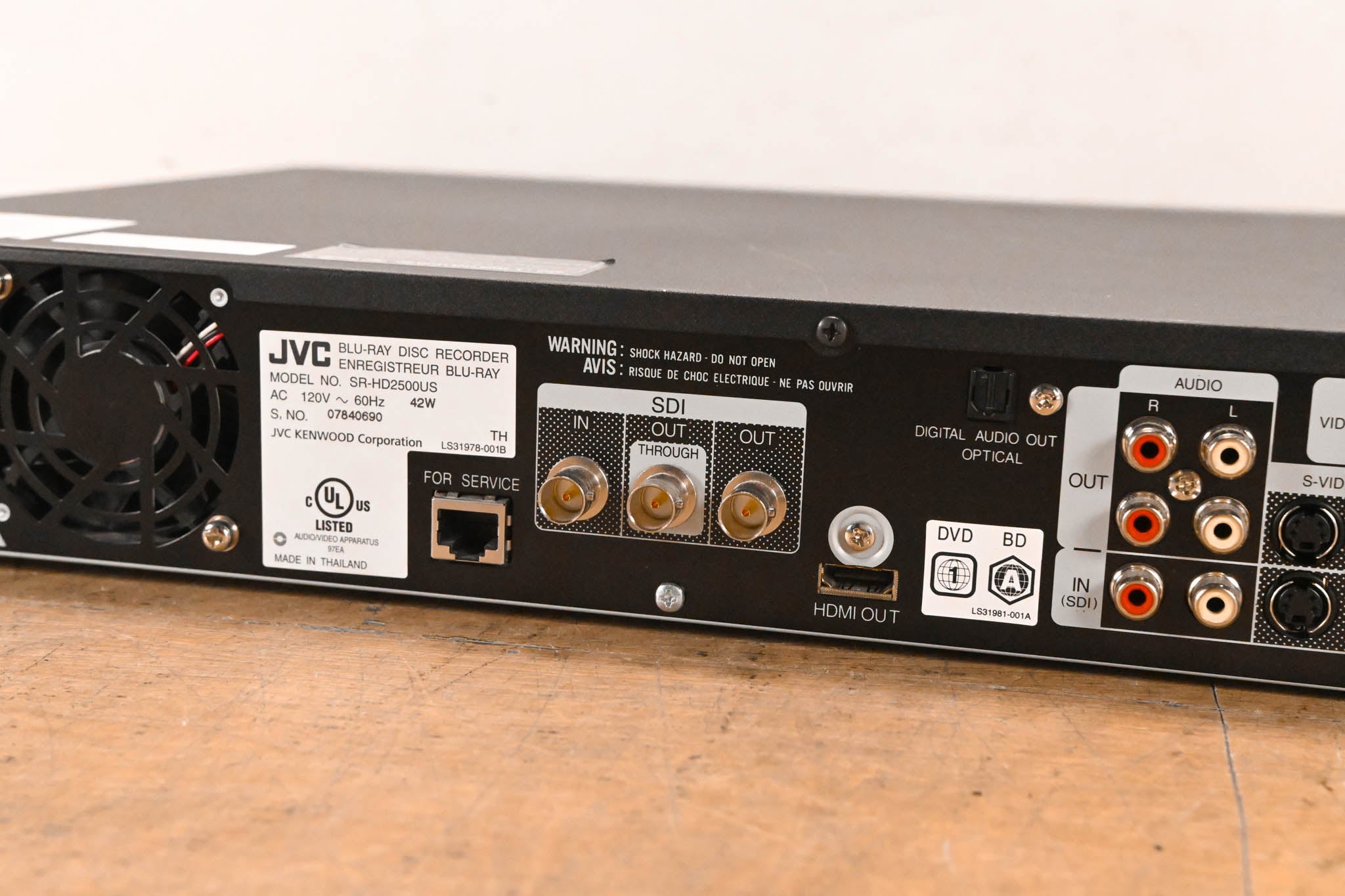 JVC SR-HD2500US Blu-Ray Disc & HDD Recorder with HD-SDI