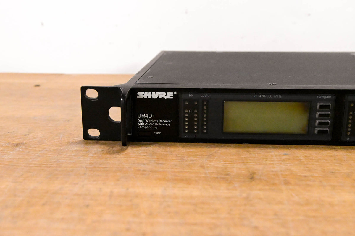 Shure UR4D+ Dual-Channel Wireless Receiver - G1 Band: 470-530 MHz