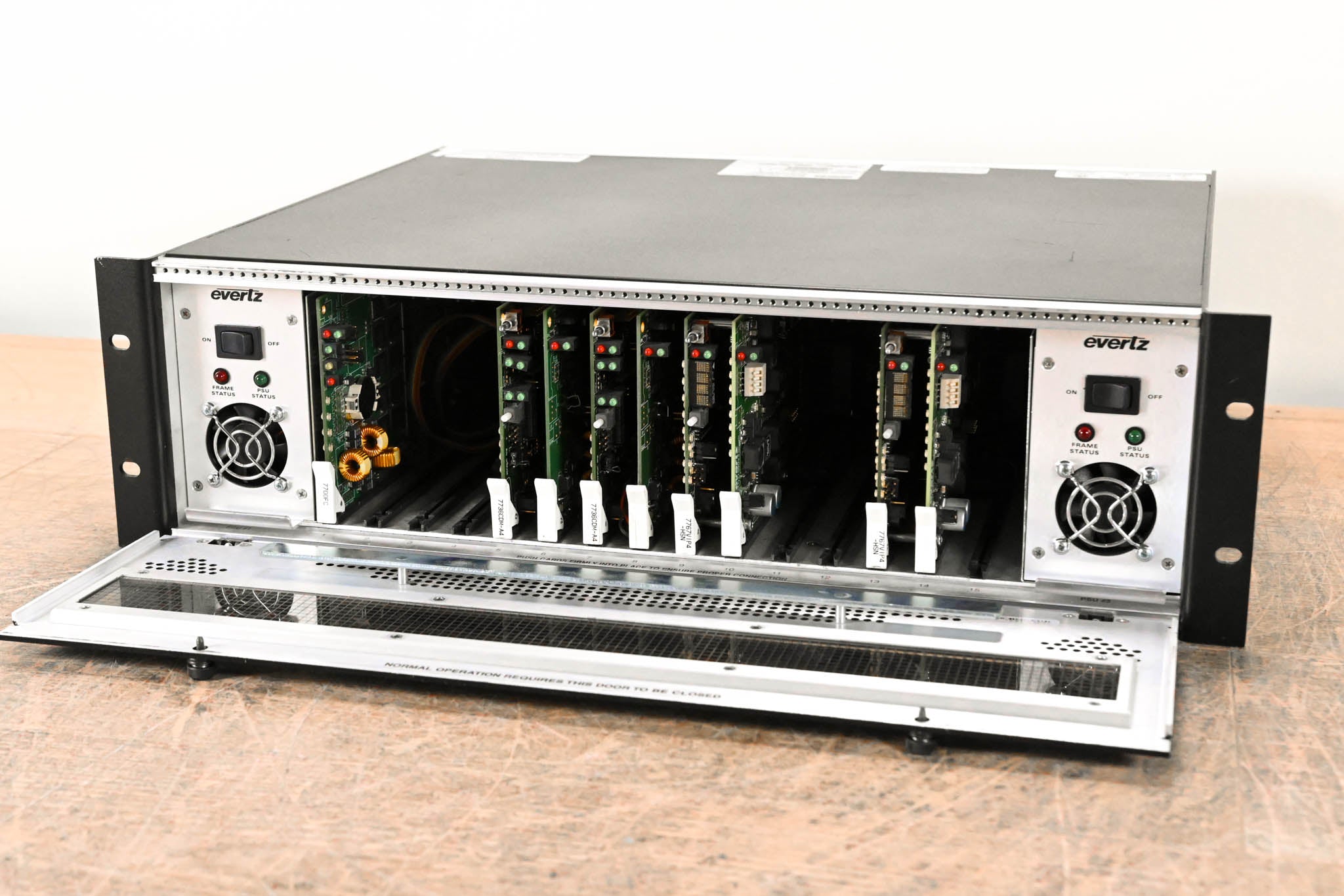 Evertz 7700FR-C Multiframe Chassis with Cards CG00423