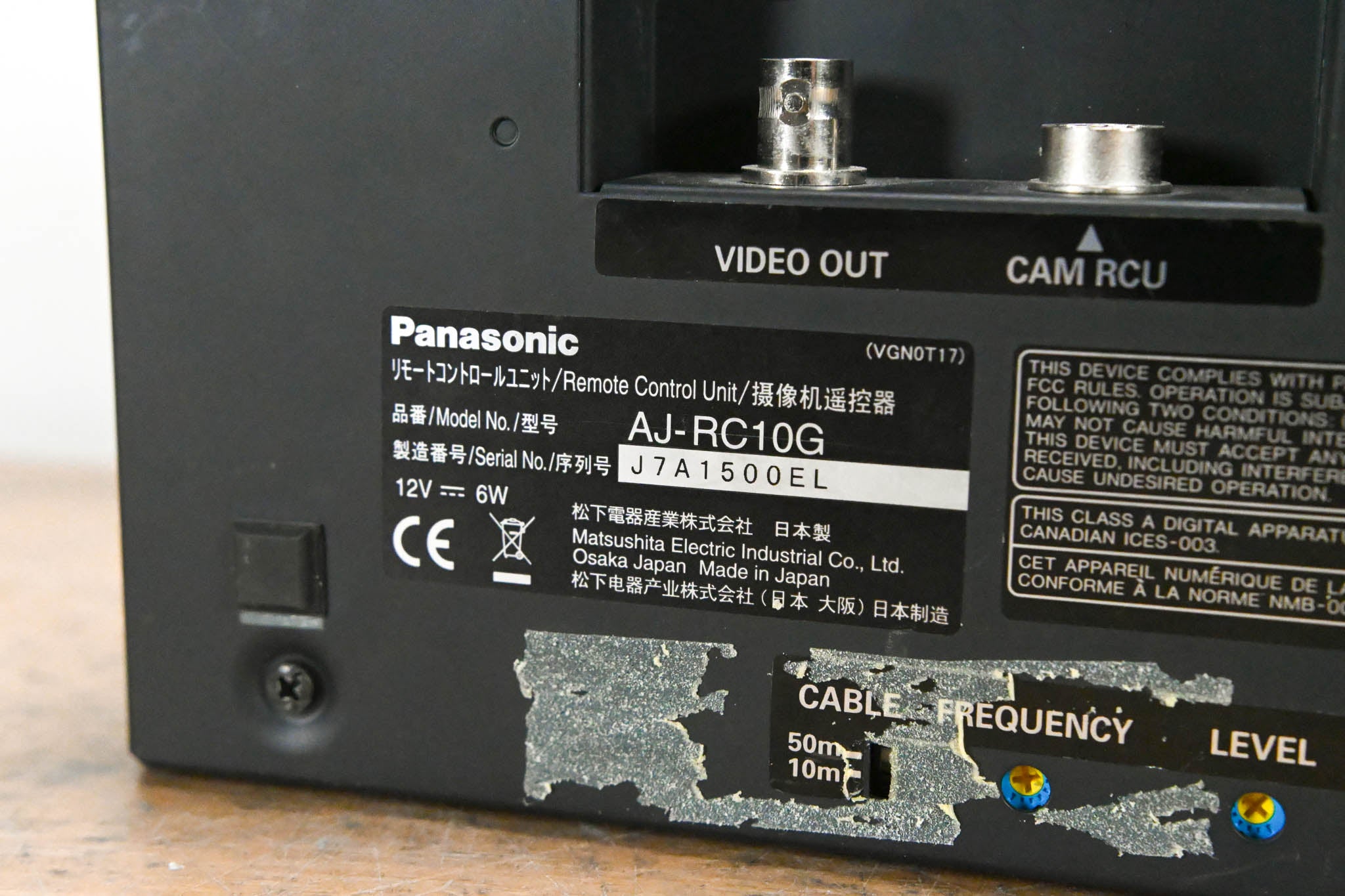 Panasonic AJ-RC10G Remote Control Unit