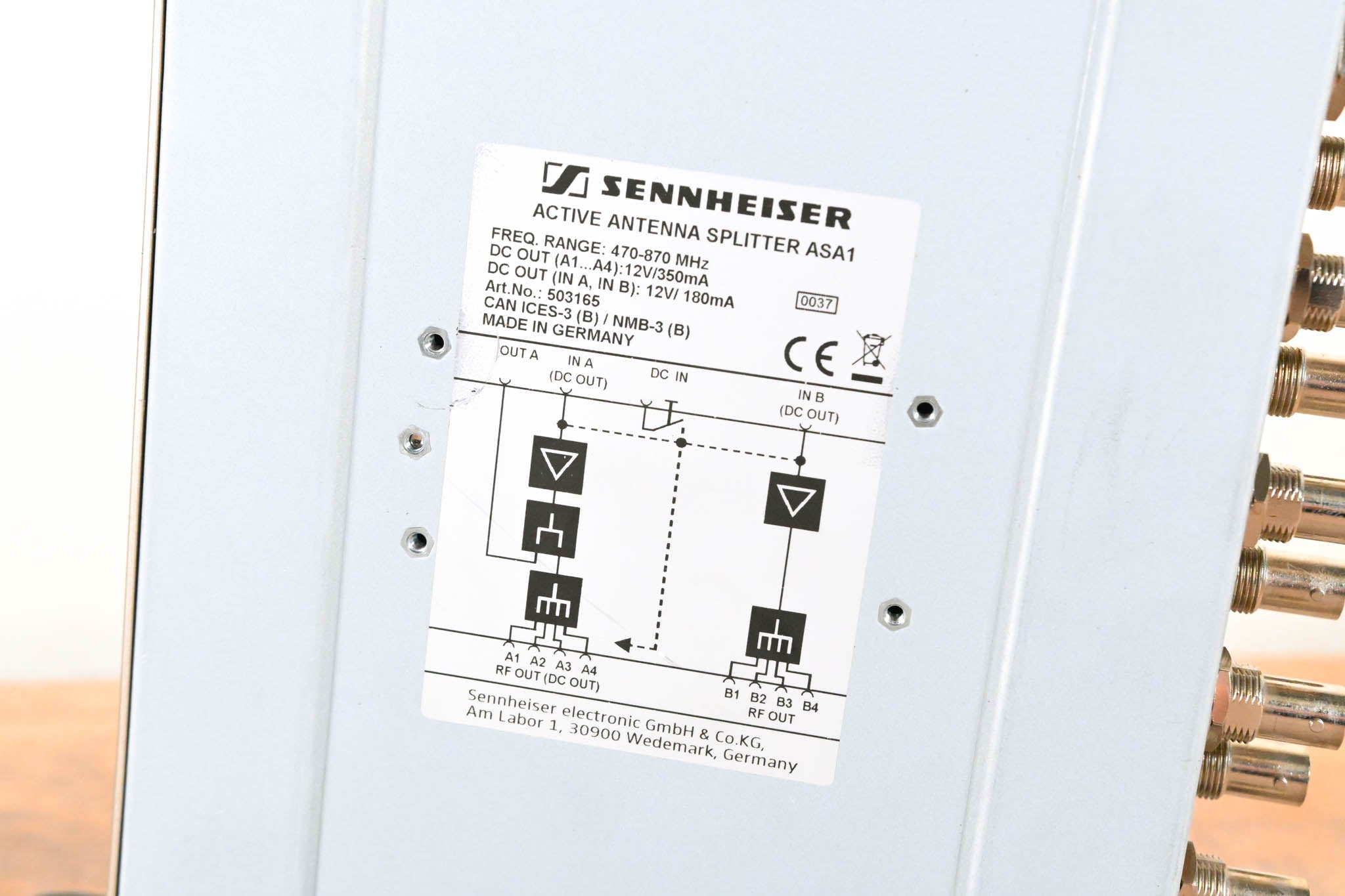 Sennheiser ASA 1 Active Antenna Splitter - 500-870 MHz (NO POWER SUPPLY)