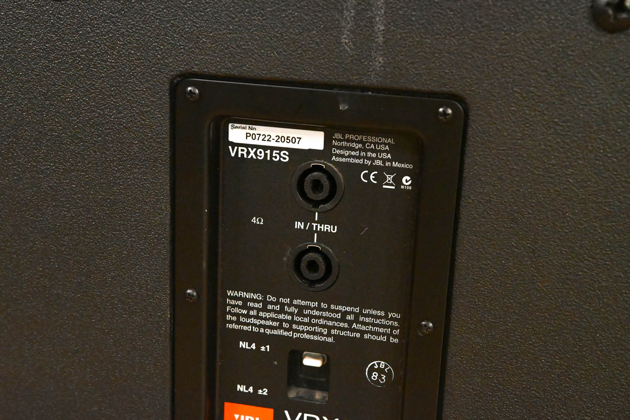 JBL VRX915S 15" Bass Reflex Subwoofer
