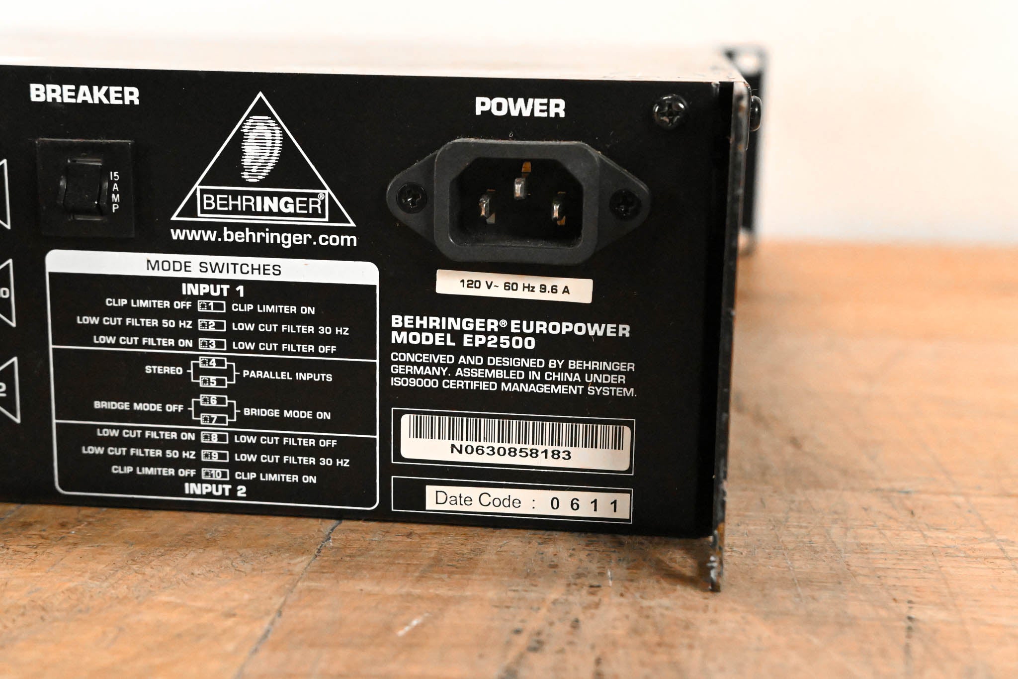 Behringer Europower EP2500 2-Channel Power Amplifier