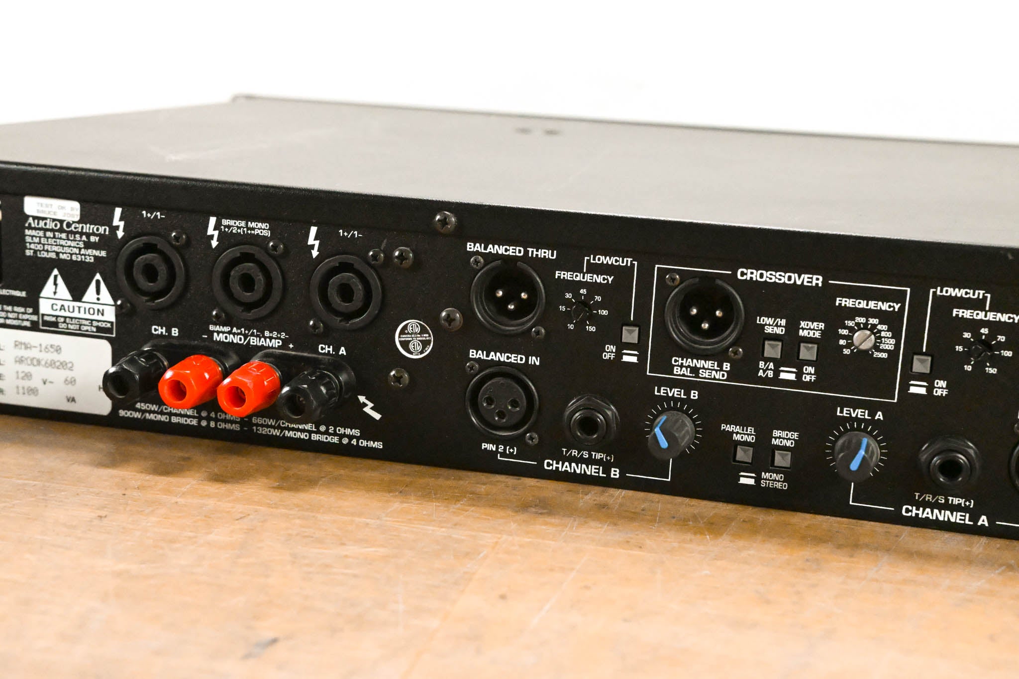 Audio-Centron RMA-1650 1300W Stereo Power Amplifier