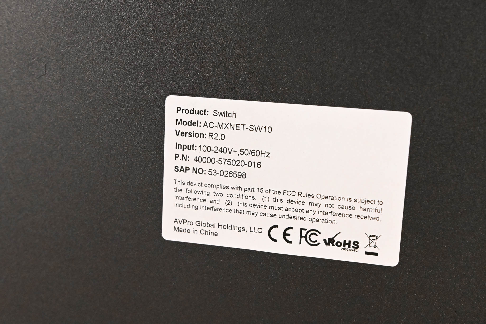 AVPro Edge AC-MXNET-SW10 10-Port Gigabit PoE+ Network Switch