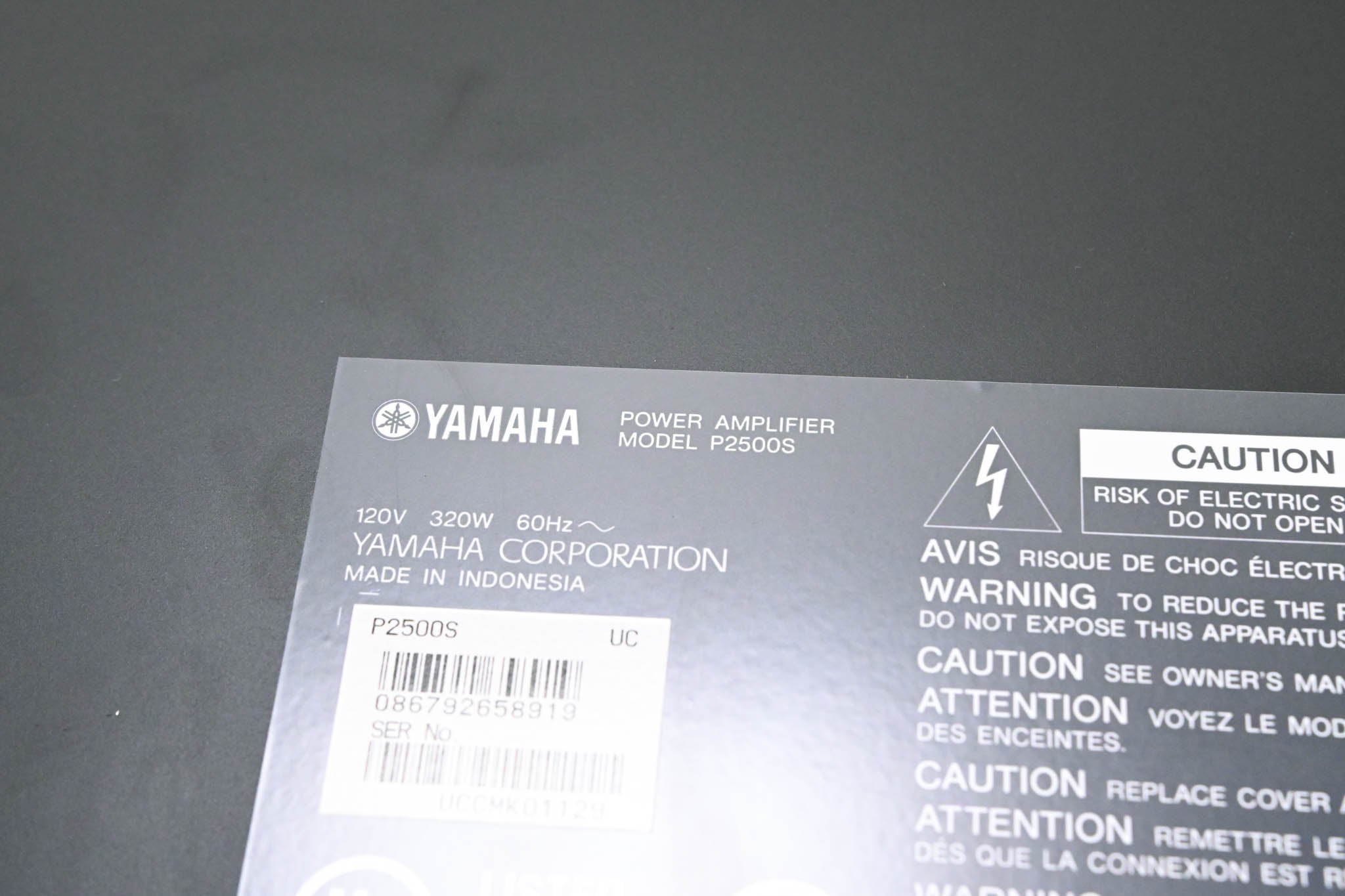 Yamaha P2500S 2-Channel Power Amplifier