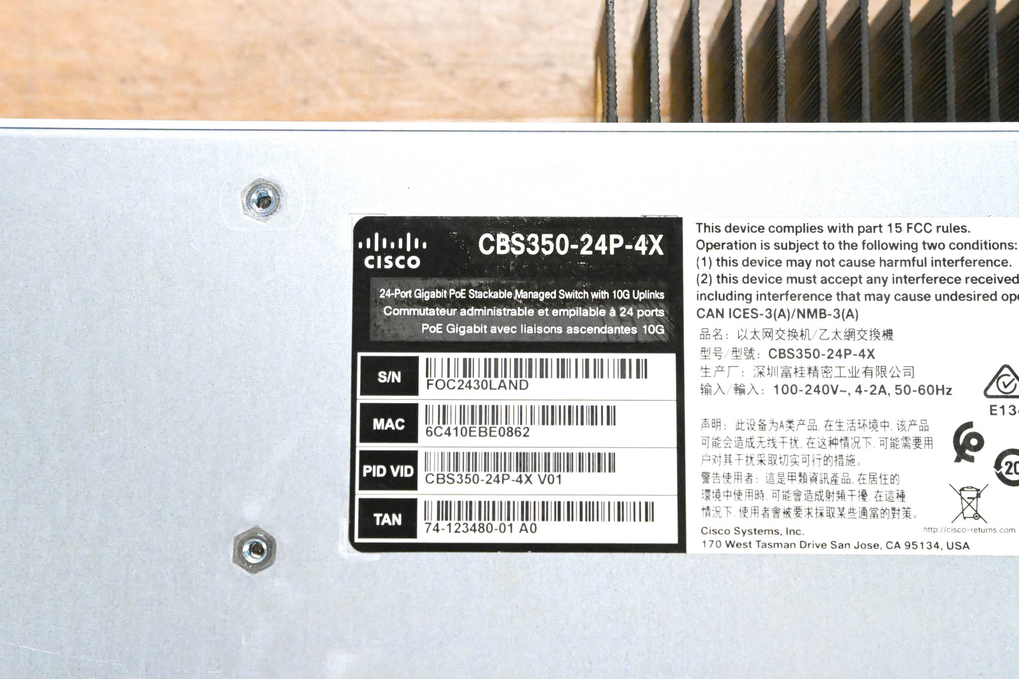Cisco CBS350-24P-4X 24-Port Gigabit PoE Stackable Managed Switch