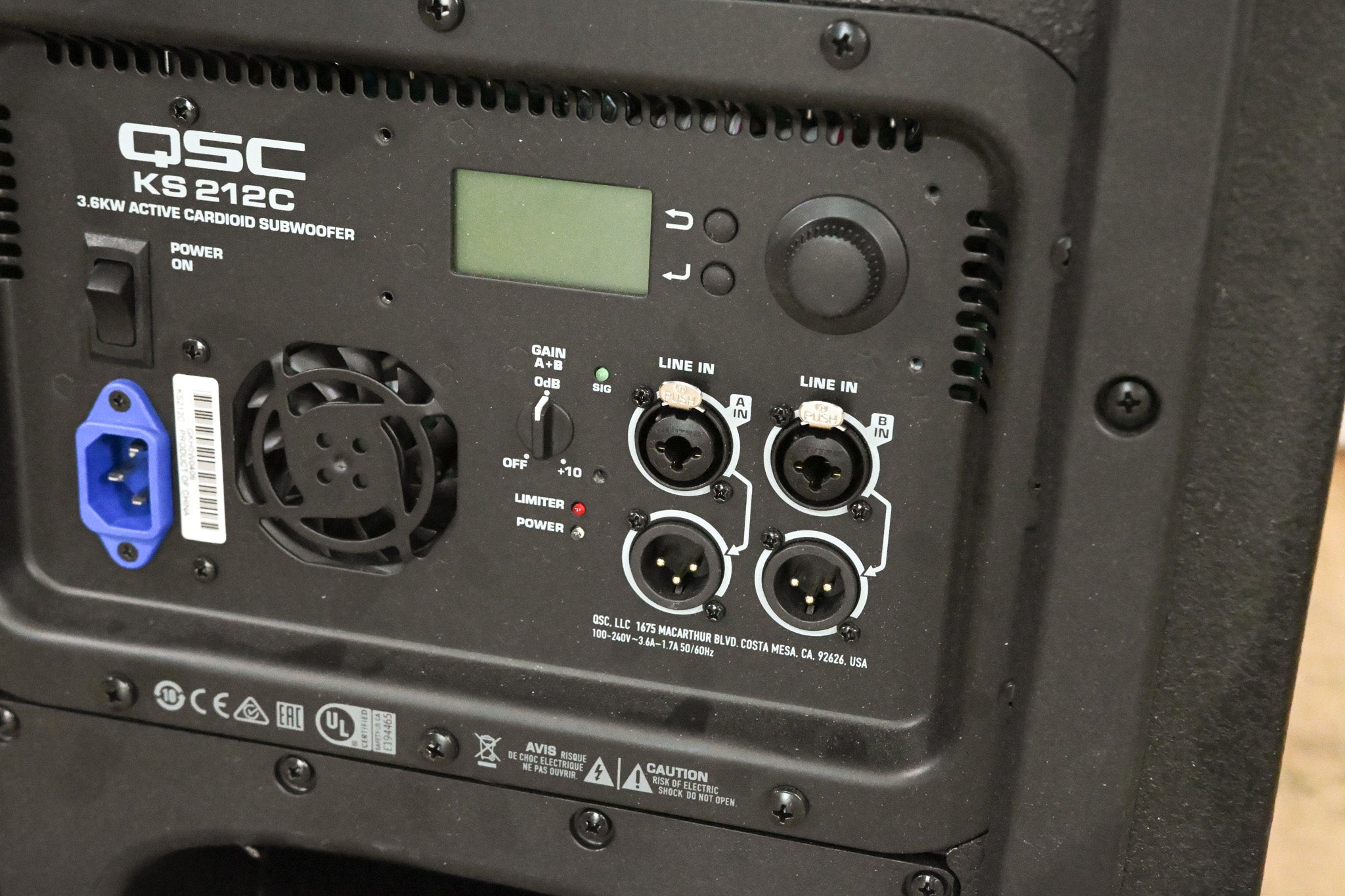 QSC KS212C Powered 3600W Dual 12-inch Cardioid Subwoofer
