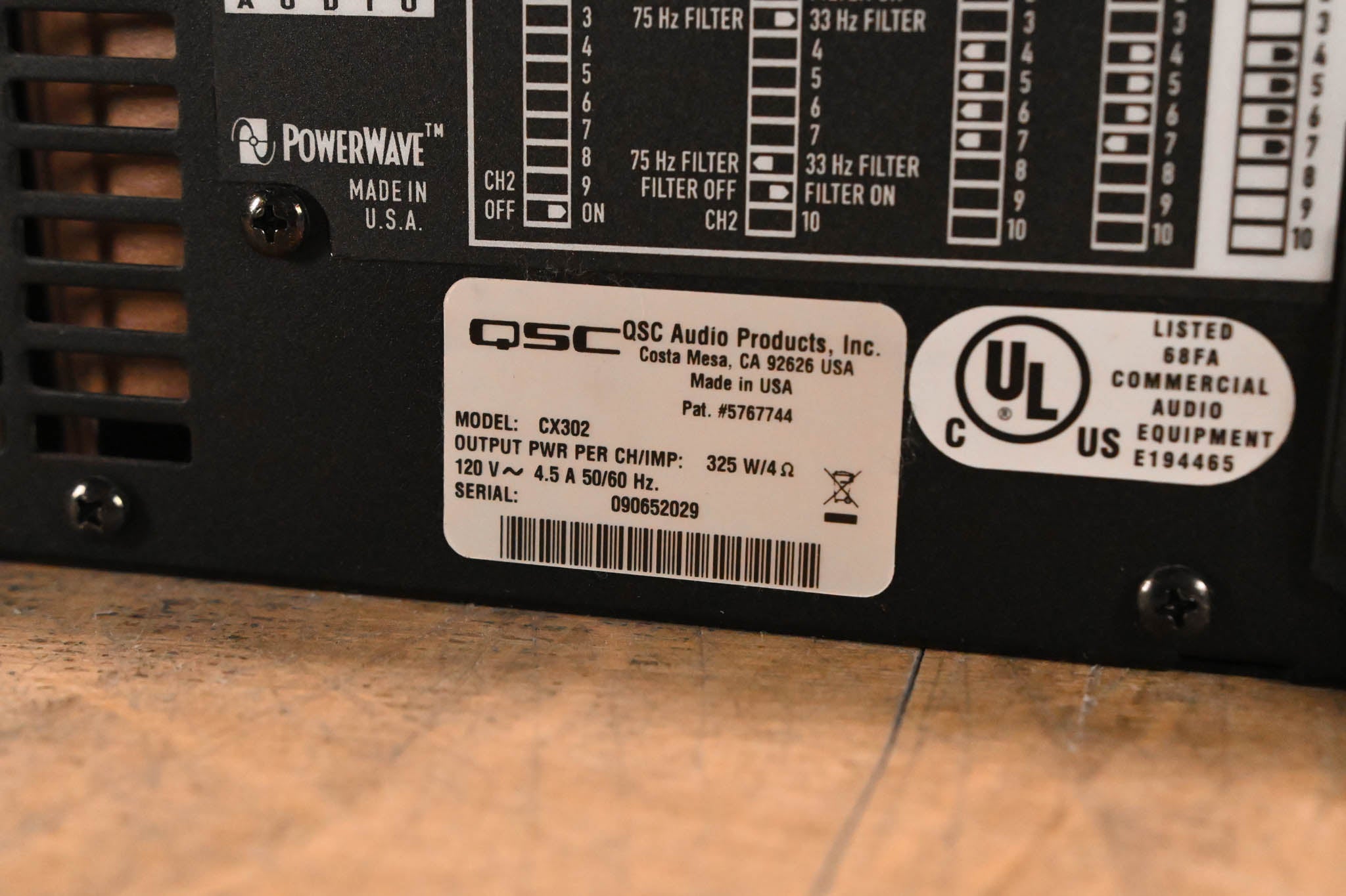 QSC CX302 2-Channel Power Amplifier