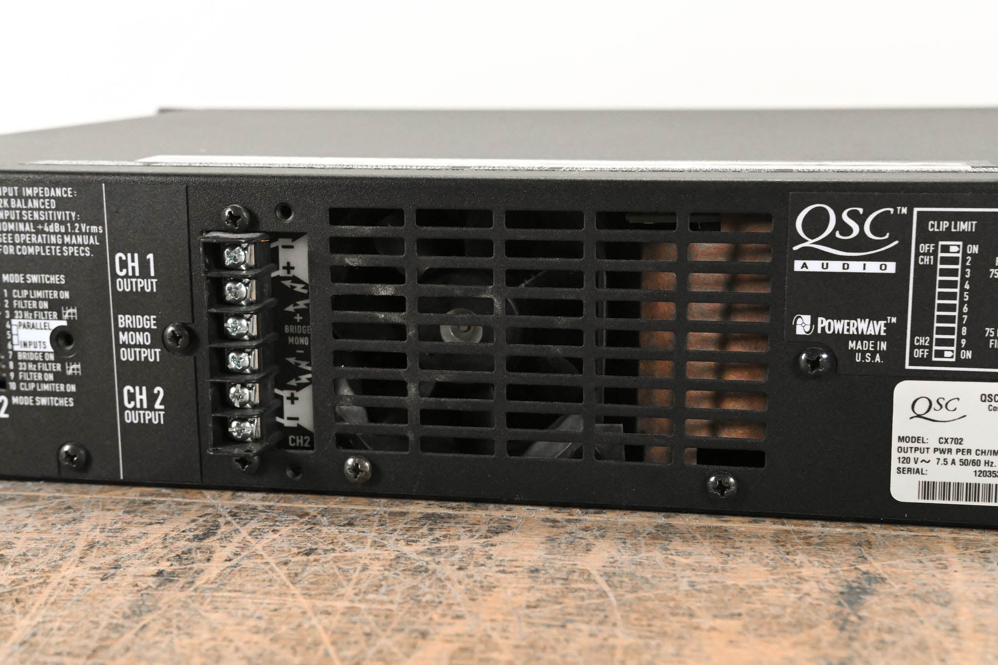 QSC CX702 2-Channel 700W Power Amplifier