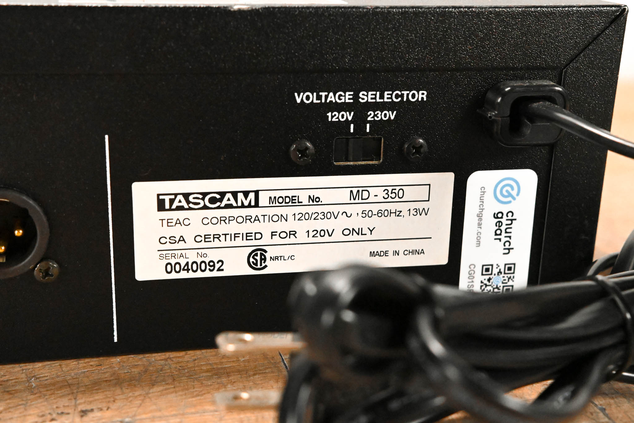 TASCAM MD-350 MiniDisc Recorder/Player