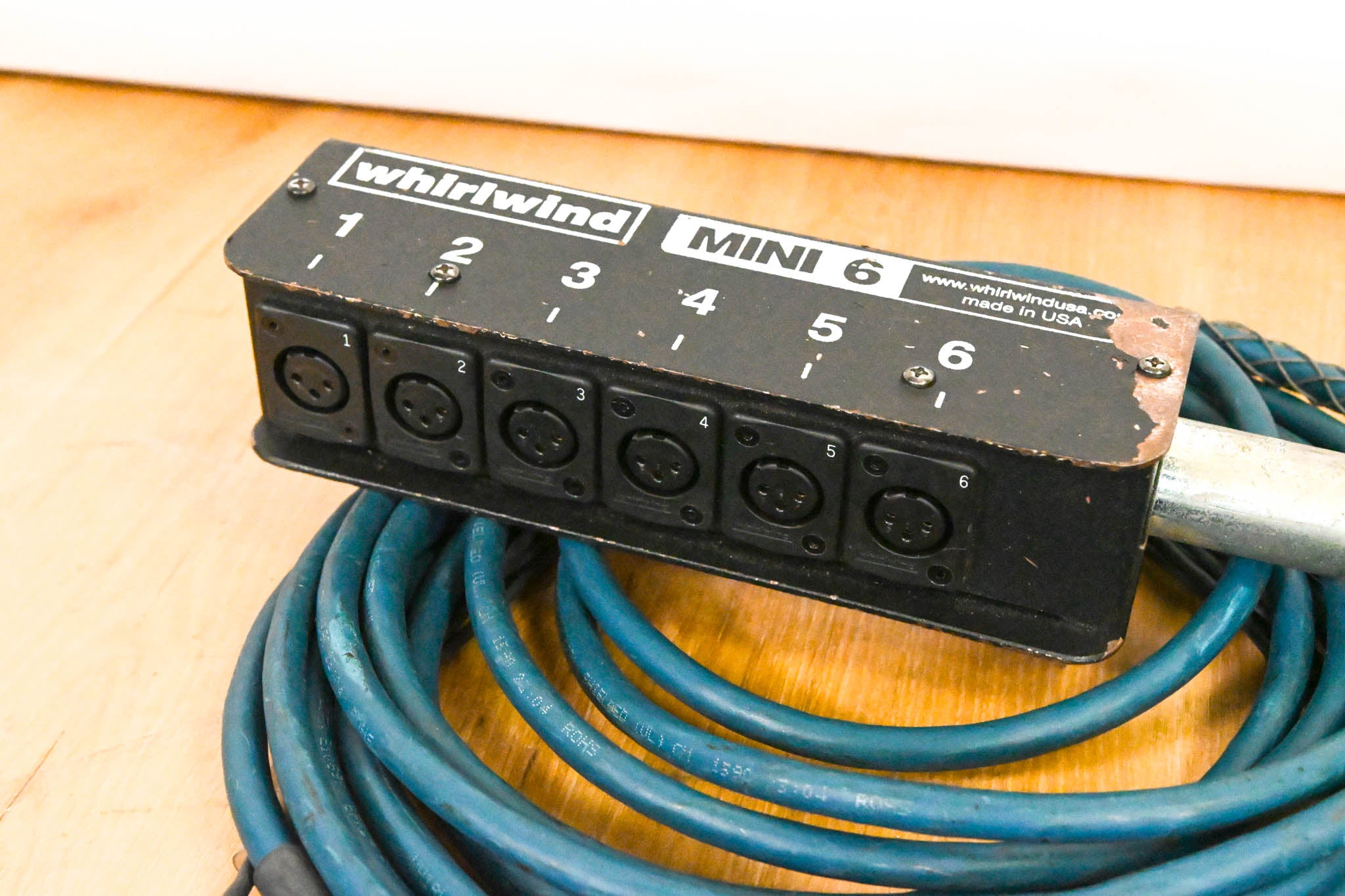 Whirlwind MS-6-M-NR-025 Mini 6 6-Channel Low-Profile Drop Snake - 25 ft