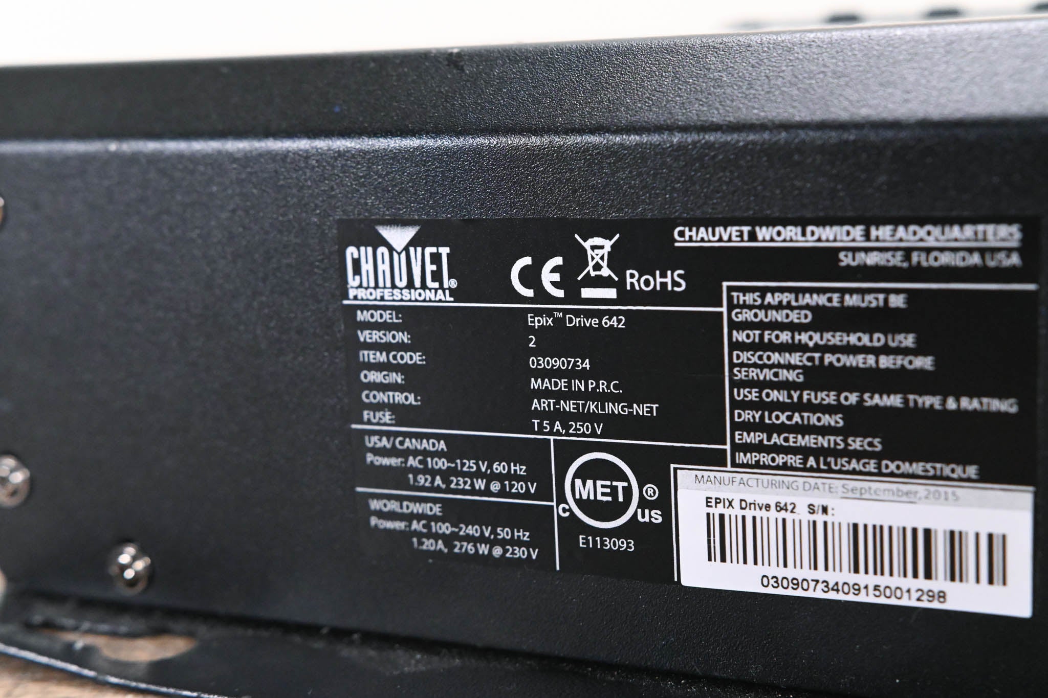 Chauvet Epix Drive 642 Processor & Power Supply for EPIX 2.0 Series