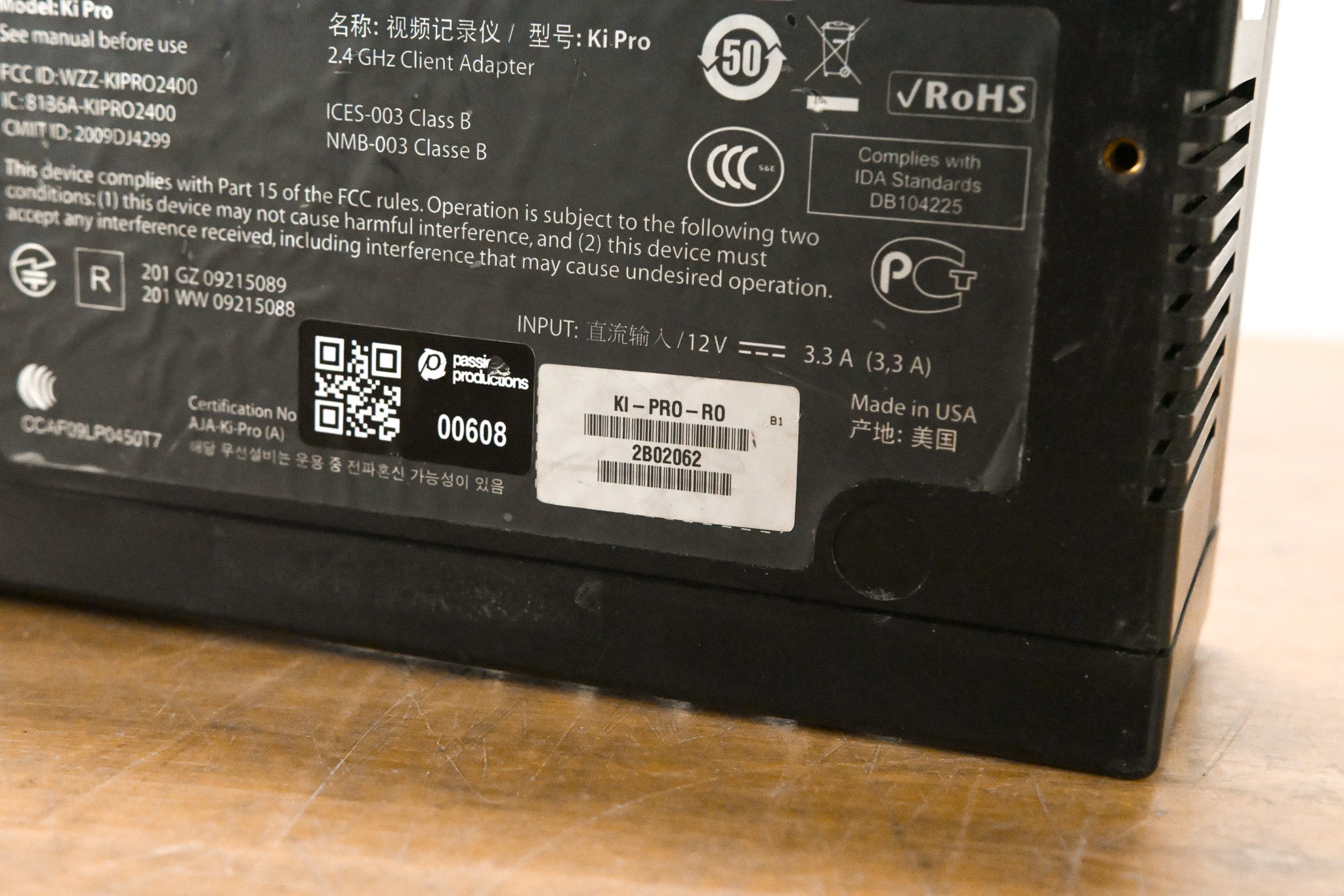 AJA Ki Pro File-Based HD/SD Video Recorder and Player (NO POWER SUPPLY)