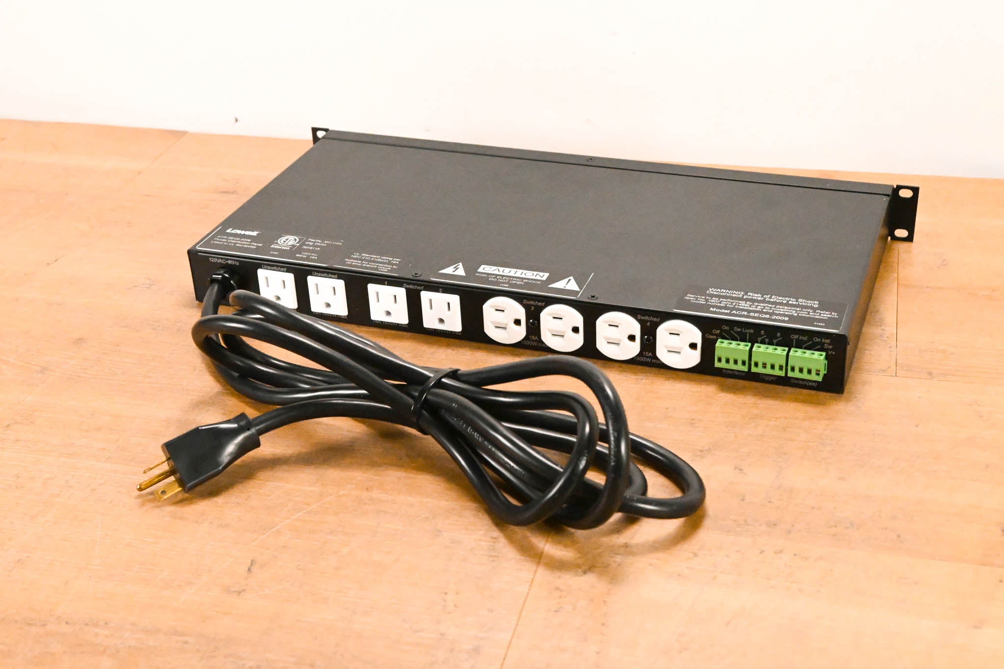Lowell ACR-SEQ6-2009 15A Rackmount Power Sequencer w/ 9 Outlets & RPC