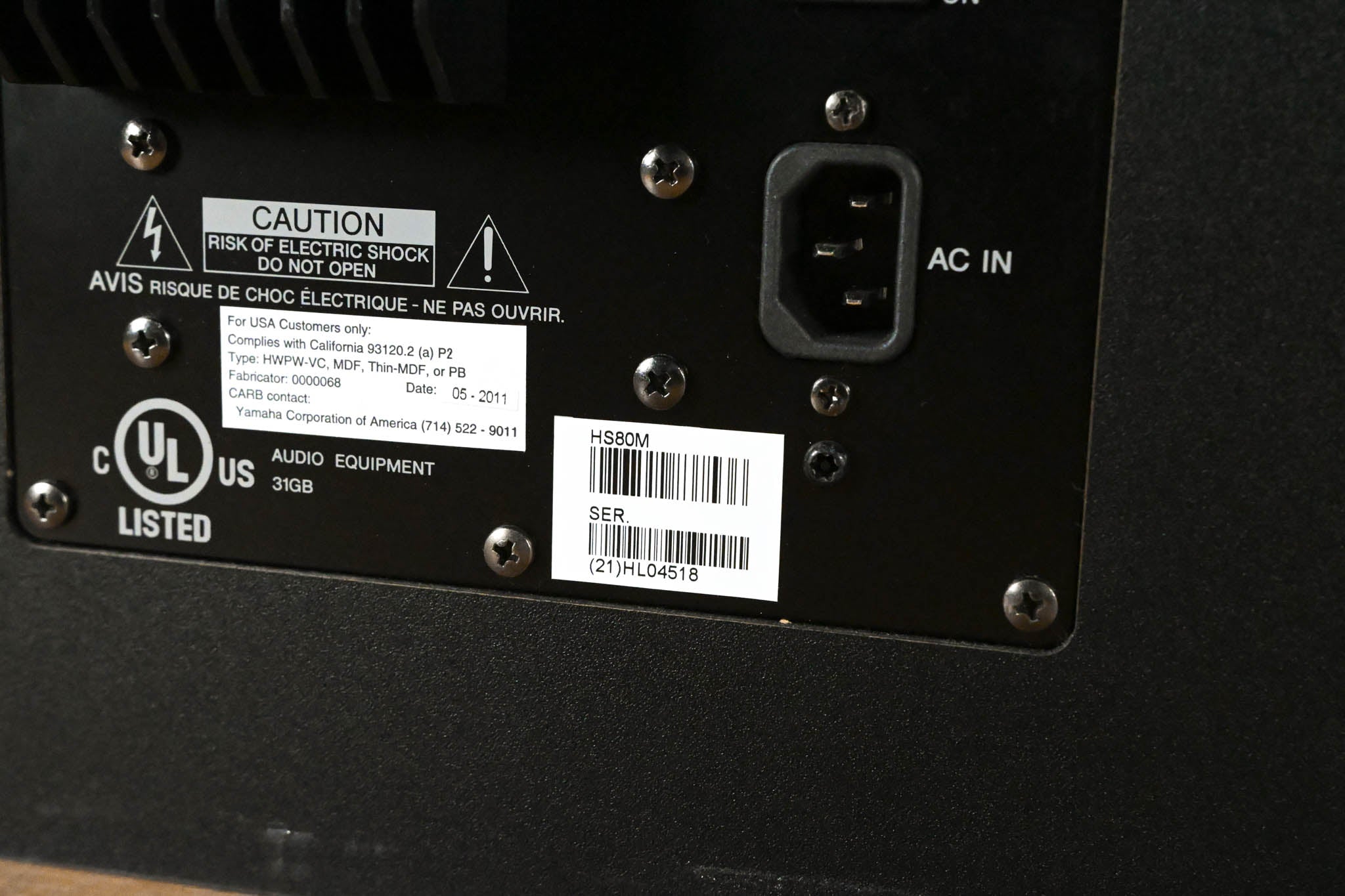 Yamaha HS80M Powered Studio Monitor Speaker (PAIR)